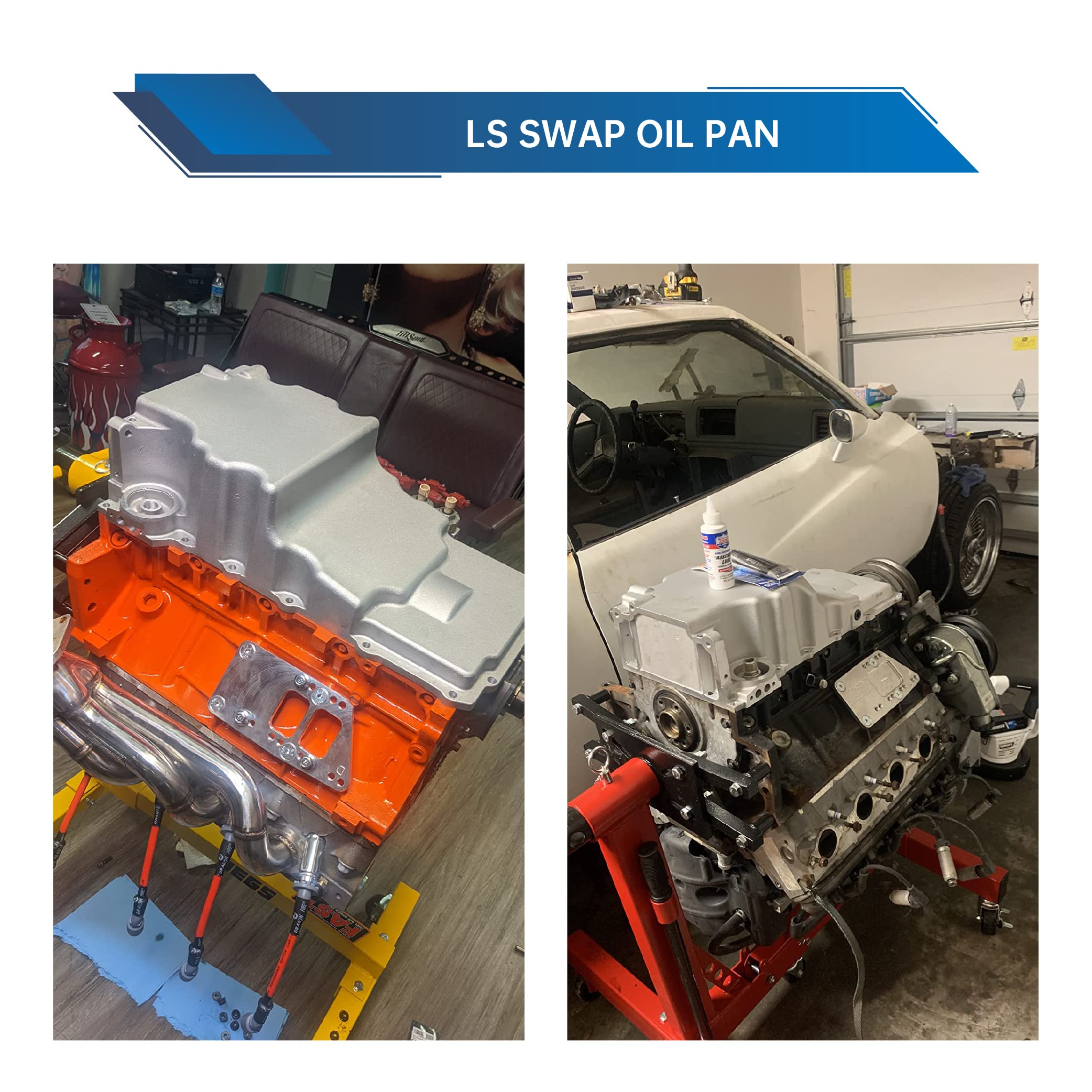 302-2 GM LS Swap Aluminum Oil Pan Kit for 1964-1992 Chevy Camaro, Ventura, Omega F-body & G-body - Compatible with LS1, LS2, LS3, LS6, LS9 5.7L 5.3L 6.0L 6.5L Engines - Perfect for Engine Swaps & Performance Upgrades