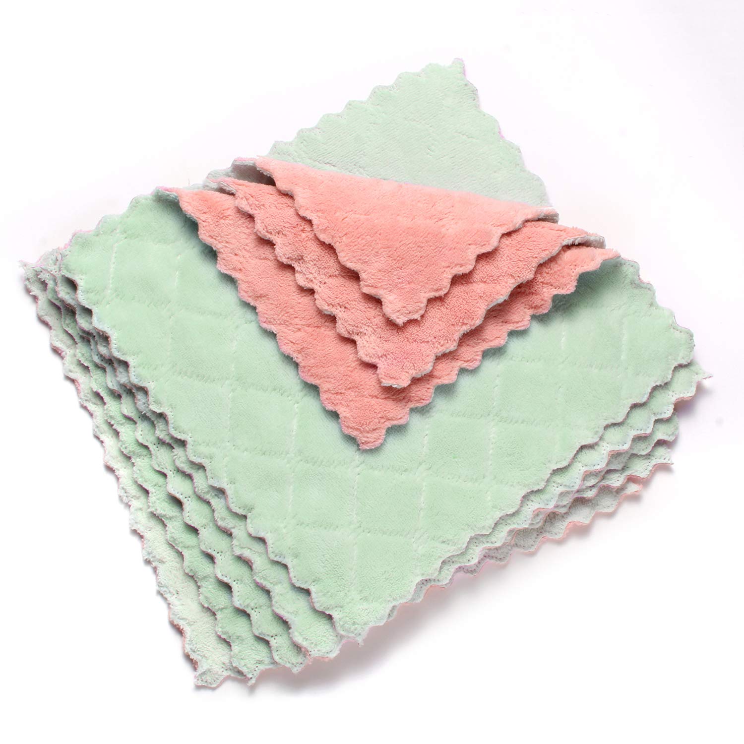 Kimteny Microfiber Cleaning Cloths - Super Absorbent & Lint Free Reusable Dish Towels, 10