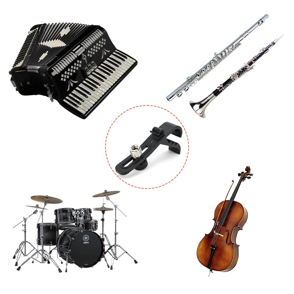 4PCS Shockproof Drum Mic Clips - Adjustable Universal Mic Stand Holder for Live Performances & Studio Recording