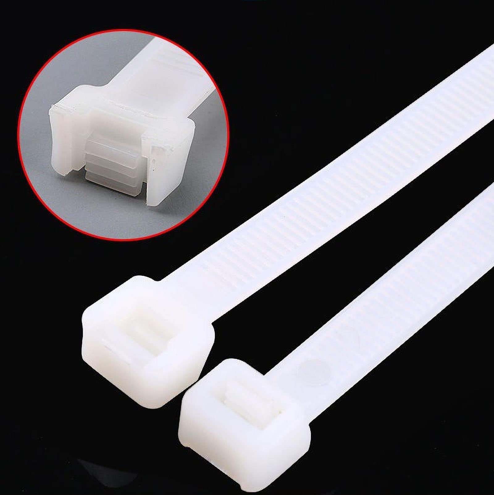 Heavy Duty 24 Inch Extra Large White Zip Ties - 50 Pack Industrial Strength Cable Ties for Outdoor Use | Secure Wires, Bundles, Fencing & Construction Projects