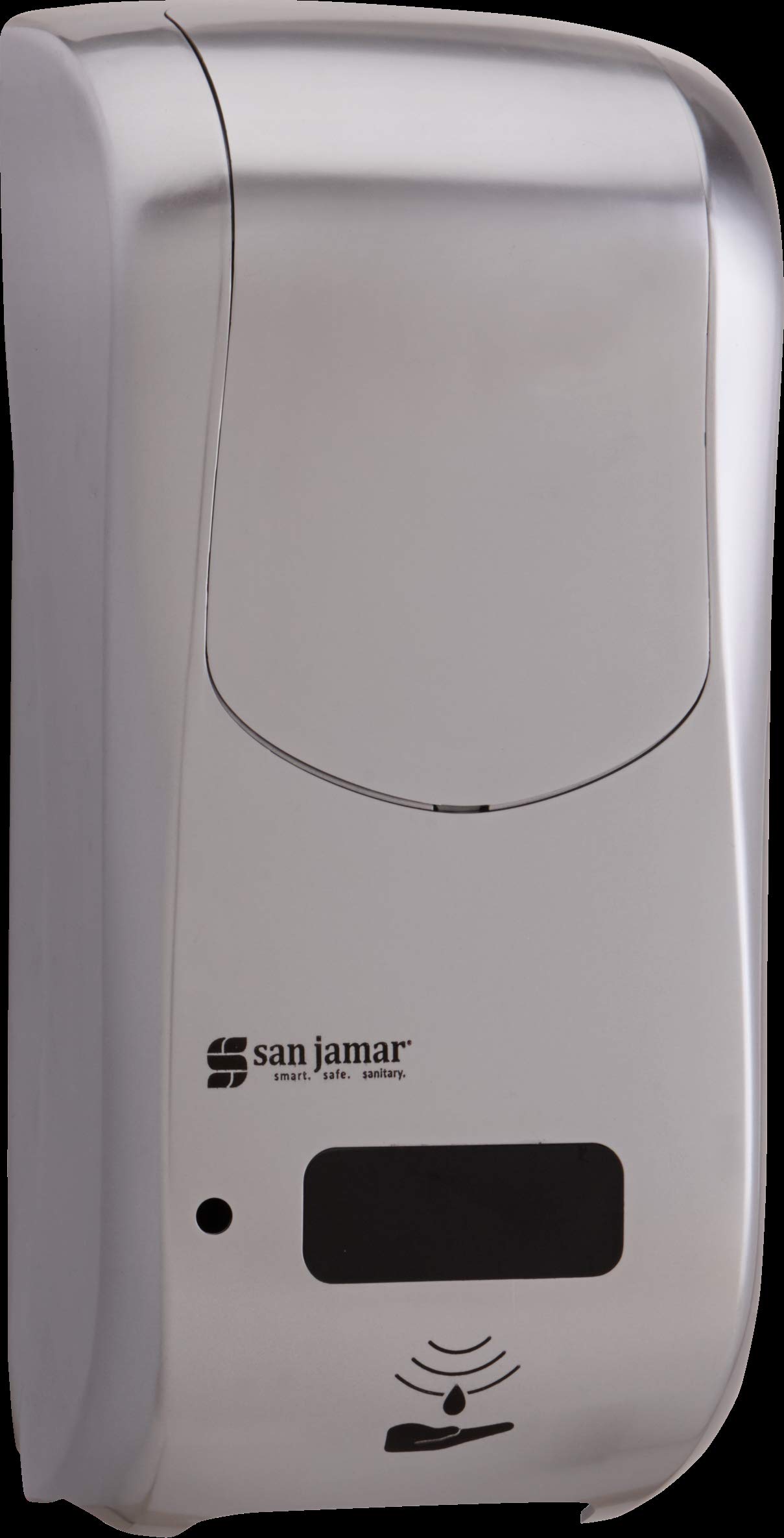 San Jamar Classic Rely Hybrid Electronic Soap Dispenser - 900ml Touchless Hand Sanitizer & Lotion Dispenser for Bathroom, Kitchen, Restaurant - Stainless Steel Look Plastic Dispenser - Ideal for Home, Office, and Commercial Use