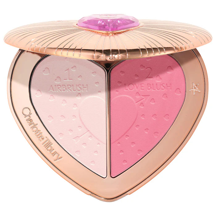 Charlotte Tilbury Pillow Talk Beauty Soulmates Airbrush Flawless Blush & Highlighter Duo - Natural Glow Makeup for Cheeks & Face - Perfect for Everyday Wear, Date Night & Special Occasions