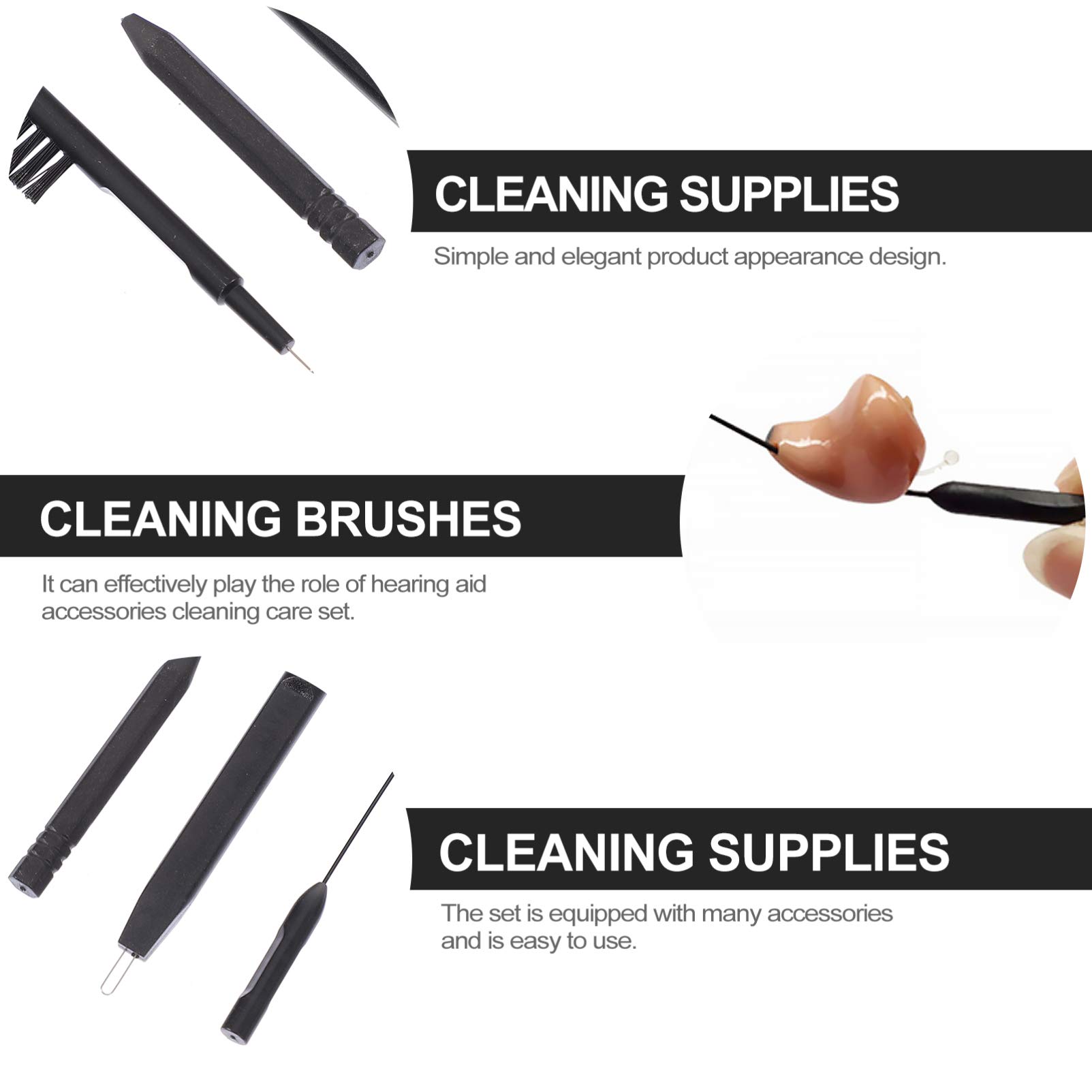 Hemobllo 6-Piece Ear Cleaner Kit with Microfiber Cloth - for Headphones & Earbuds