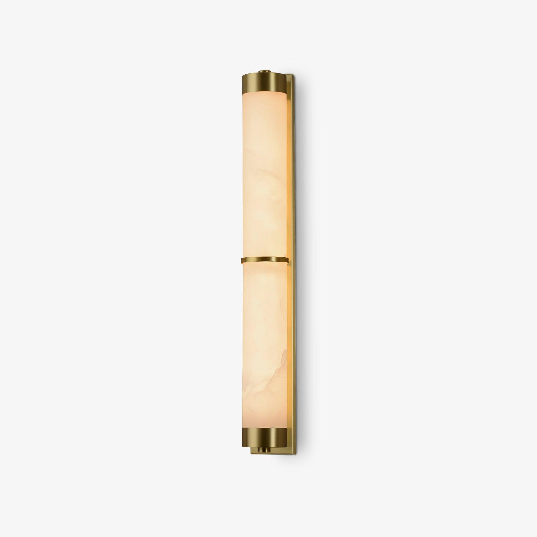 Vintage Cylindra Alabaster Brass Wall Sconce - Elegant Indoor/Outdoor Lighting Fixture for Bedroom, Hallway & Patio Decor