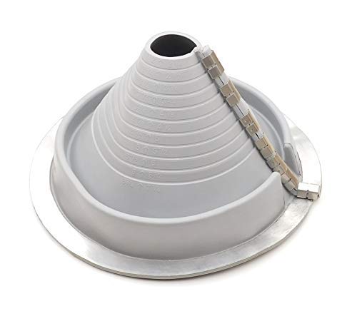 EAGLE 1 EPDM Flexible Roofing Pipe Flashing Boots - Adjustable Roof Pipe Jack with Round Base for Leak Protection (Standard Size, Zipper Round Base, Pack of 2) - Perfect for Roof Repairs, Plumbing Vents & HVAC Installations