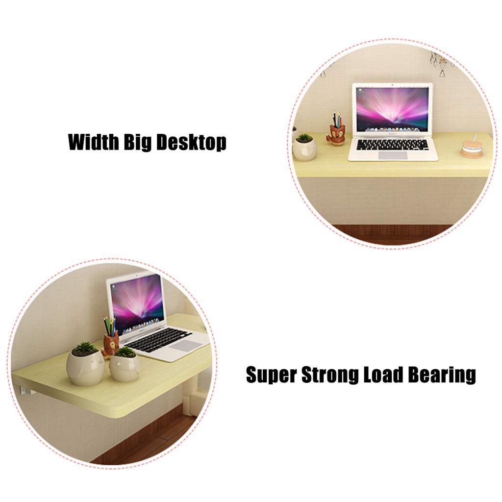 Foldable Wall-Mounted Drop Leaf Desk - Space Saving Floating Computer Workstation for Home Office, Study, Kitchen & Small Spaces | Perfect for Laptops, Writing & Remote Work in Bedrooms, Apartments & Balconies