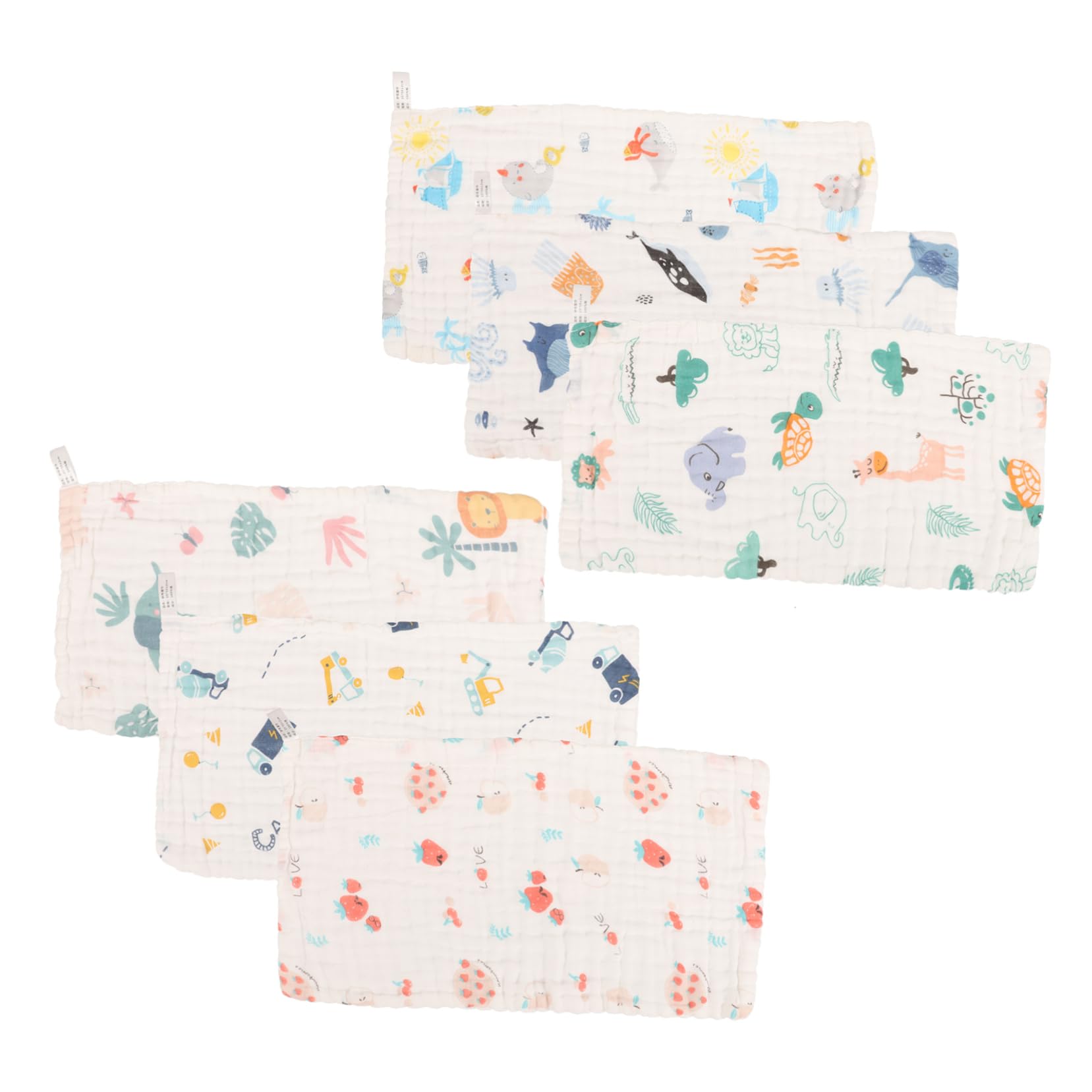 **30 Pcs Soft Cotton Gauze Saliva Wipes - Cartoon Burp Cloths & Drool Bibs for Newborns | Gentle Face Washcloths & Bath Towels for Babies**    *(Perfect for Feeding, Bath Time, and Daily Baby Care - Hypoallergenic & Ultra-Absorbent)*