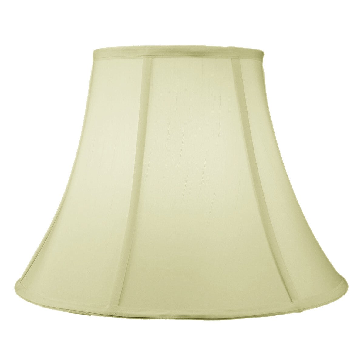 8x16x12 Egg Shell Shantung Bell Lampshade with Brass Spider Fitter - Medium Size Table Lamp Shade for Bedroom, Living Room & Office Desk Lighting - Eggshell White Fabric Lampshade