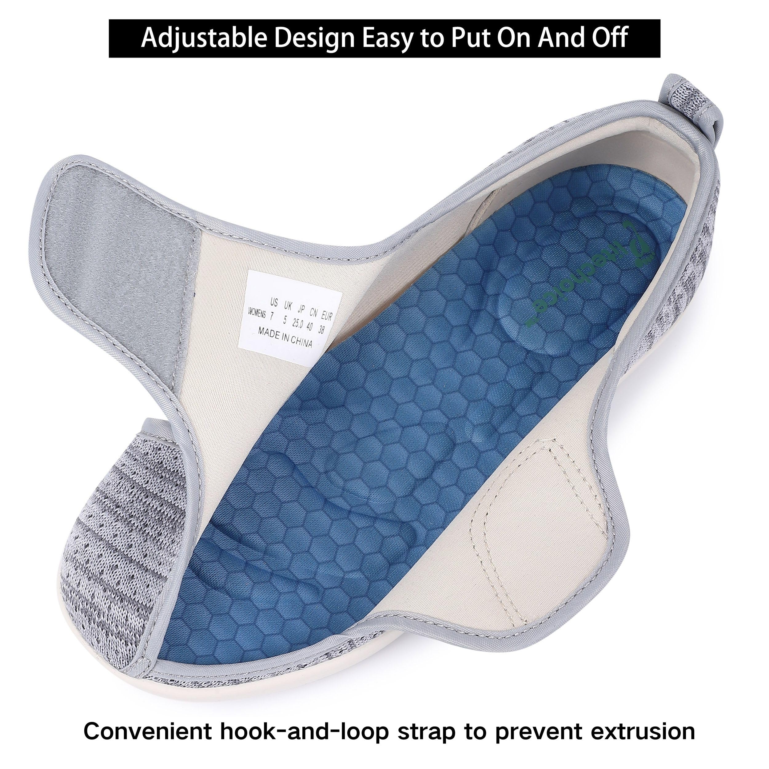 Diabetic Shoes for Women with Swollen Feet - Wide Width Adjustable Breathable Sneakers for Elderly & Edema Relief - Perfect for Walking, Daily Comfort & Foot Care