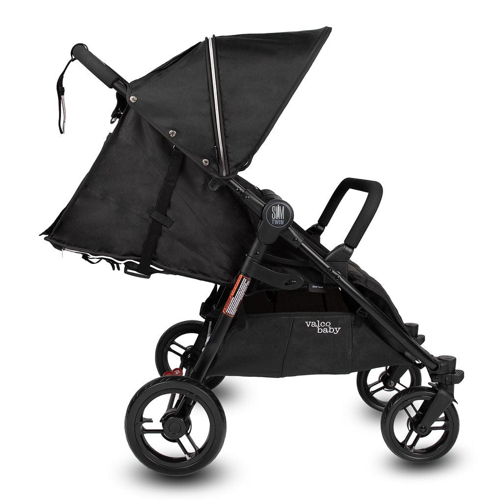 Valco Baby Slim Twin Double Stroller 2024 - Lightweight Compact Side by Side Stroller for Twins, Licorice Black | Perfect for City Walks, Shopping & Travel with Two Kids