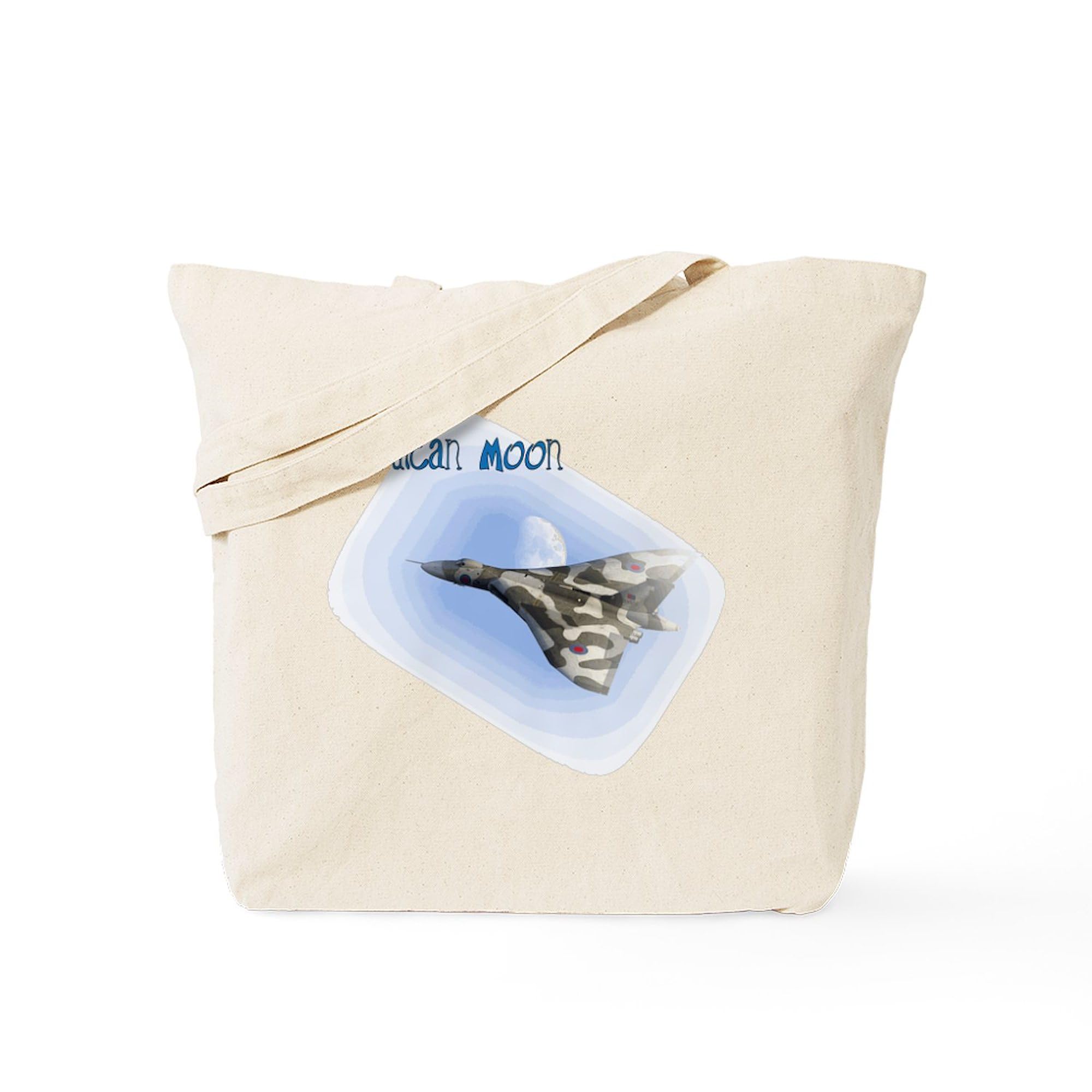 Vulcan Moon Tote Bag - Natural Canvas Reusable Shopping Bag for Groceries, Beach & Everyday Use | Eco-Friendly & Durable