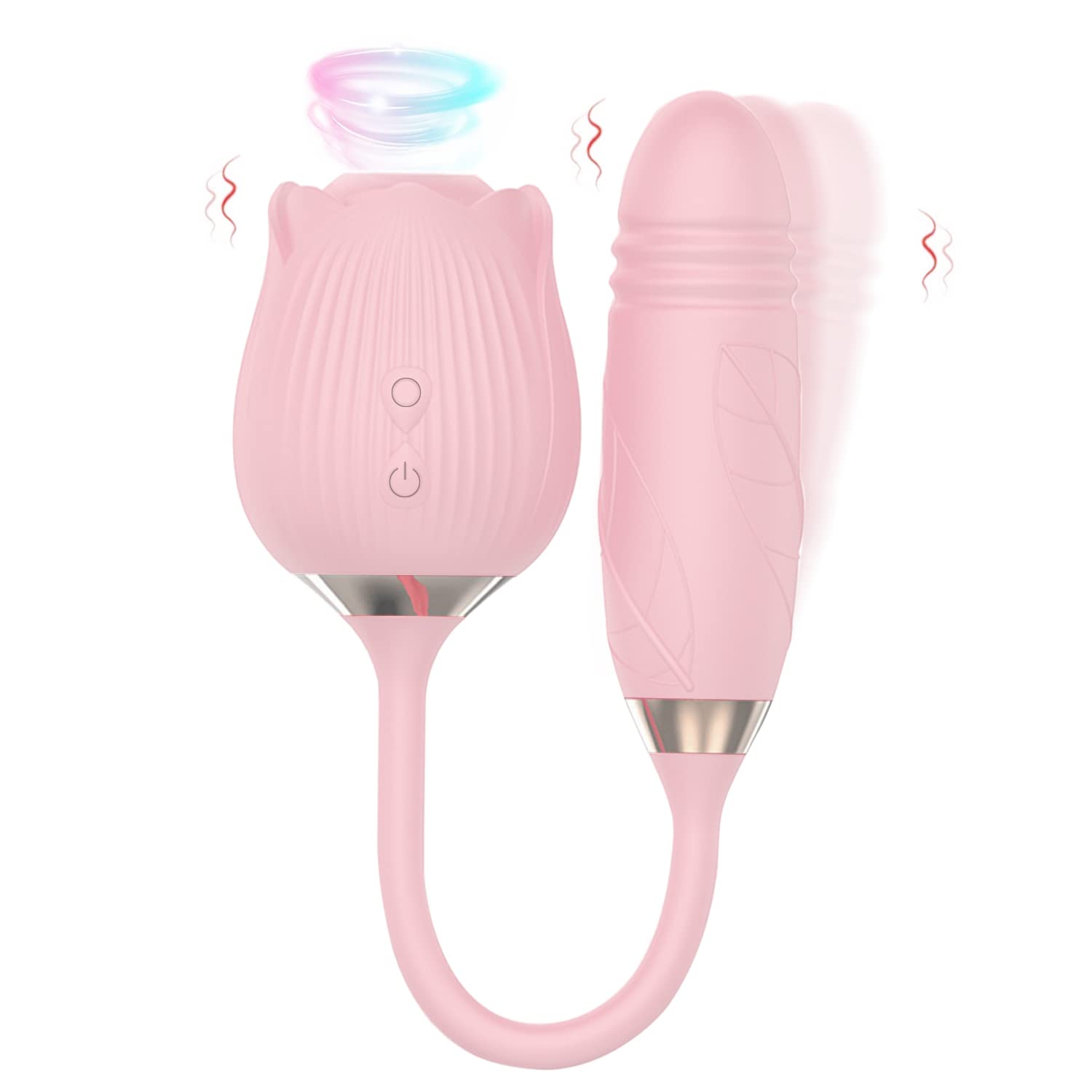 Premium Rose Toy Vibrator for Women - 9 Powerful Vibration Modes, Clitoral & Nipple Stimulator, Thrusting Dildo with Tongue Licking Technology - Perfect for Solo Play & Couples Intimacy (Pink) - Enhance Your Sensual Experience in Bedroom & Romantic Moments