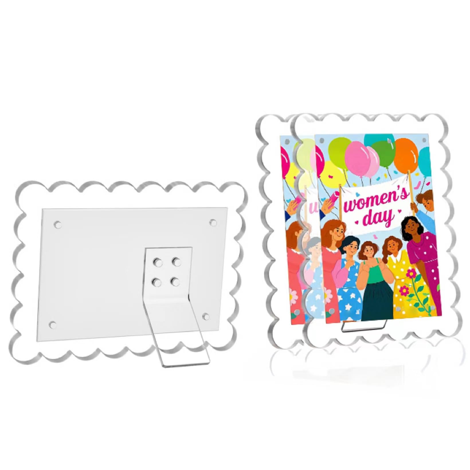 3 Pack 4x6 Magnetic Photo Frames - Clear Acrylic for Refrigerator & Desktop Display