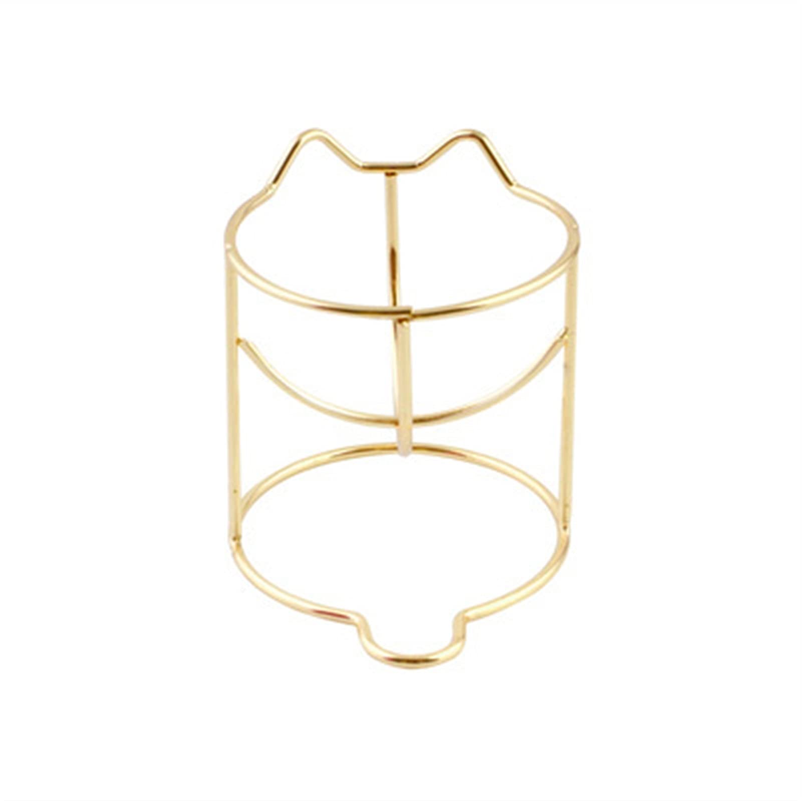 Golden Makeup Sponge Holder - Metal Powder Puff Drying Rack & Organizer with Display Stand (Includes Puff) - Perfect for Vanity, Salon & Travel Makeup Storage