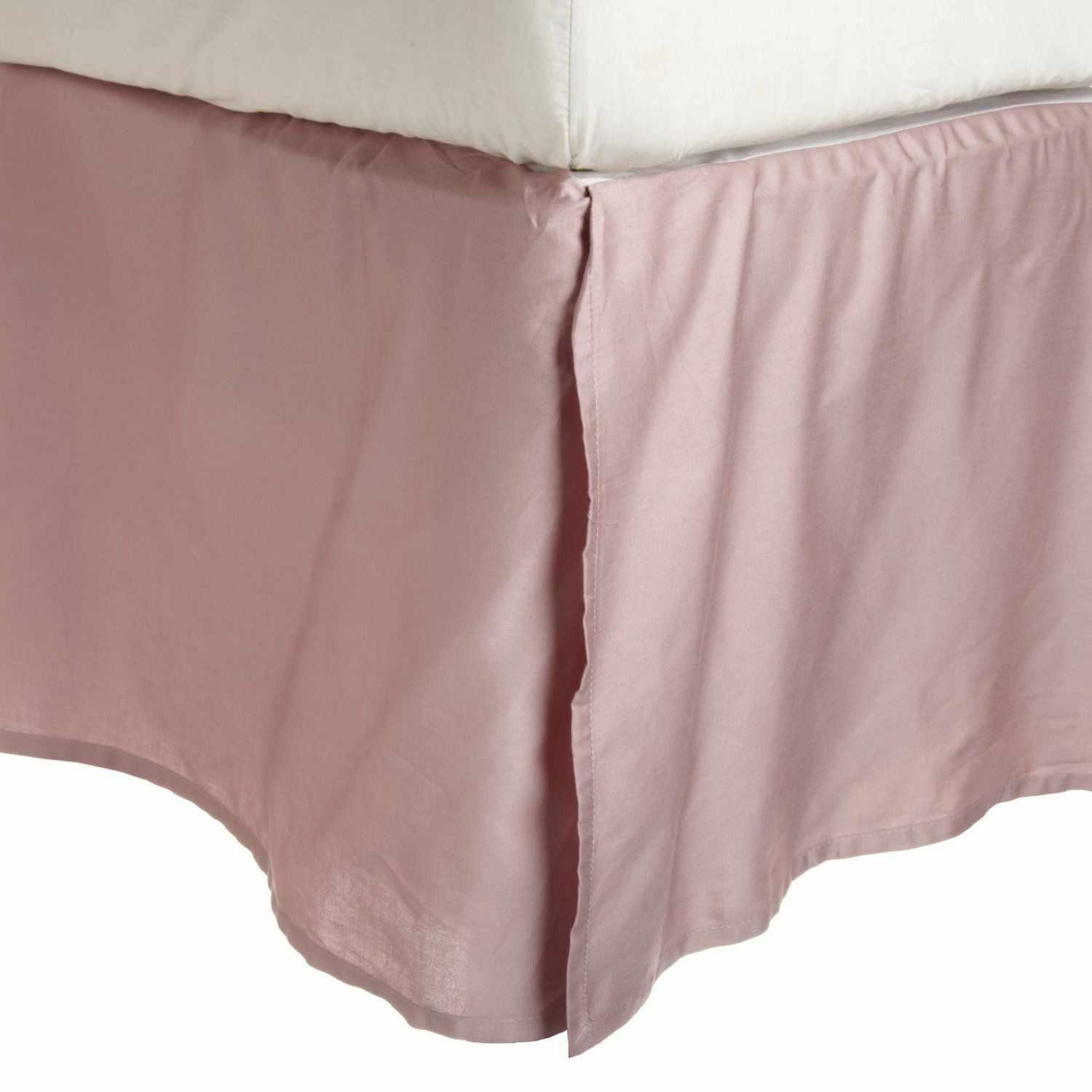 15 Inch Drop Cotton Solid Bed Skirt - Premium Fitted Dust Ruffle for Queen & King Size Beds - Perfect for Hotel, Home & Guest Room Decor