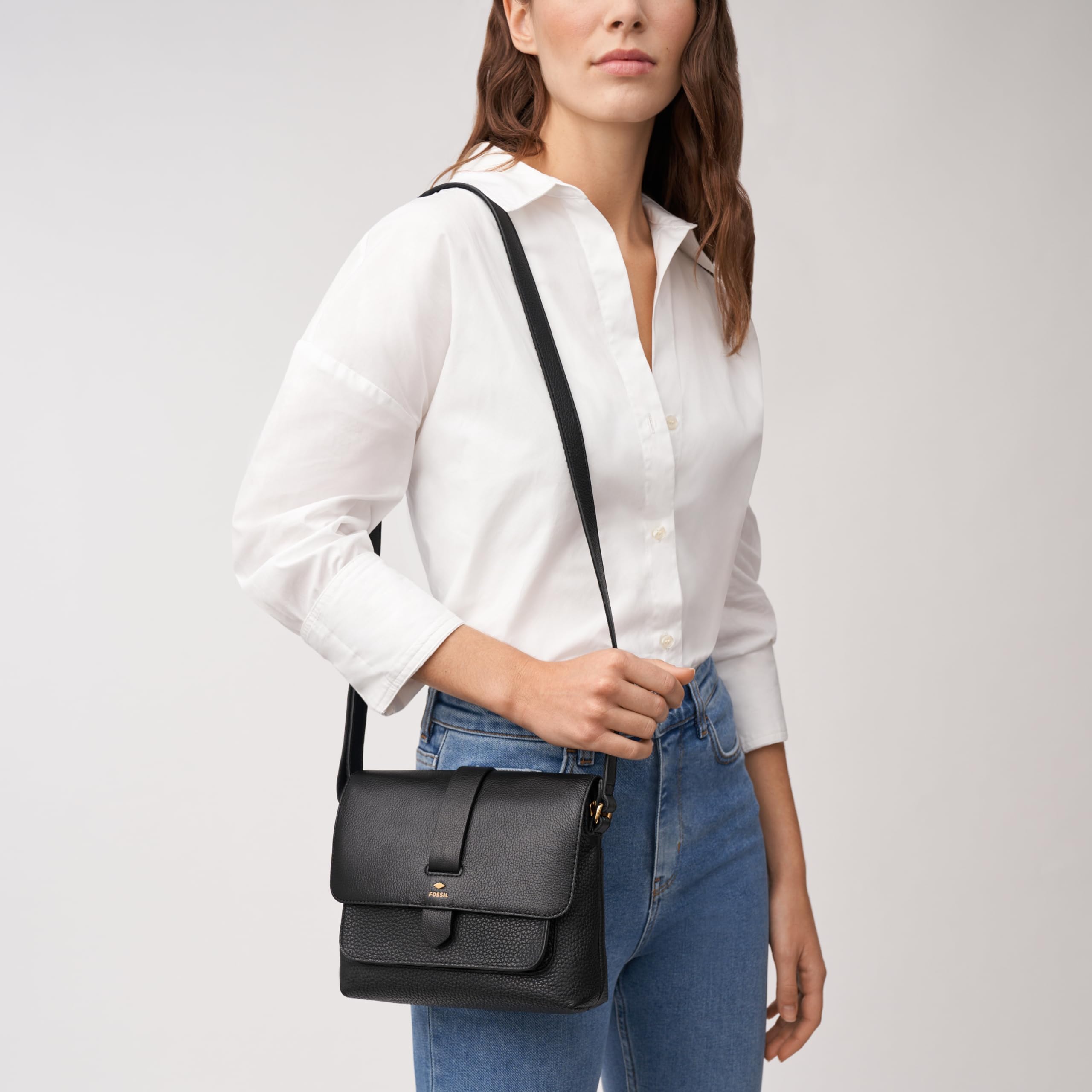 Fossil Women's Kinley Leather Crossbody Purse - Large & Small Size Handbag for Everyday Use, Travel & Work