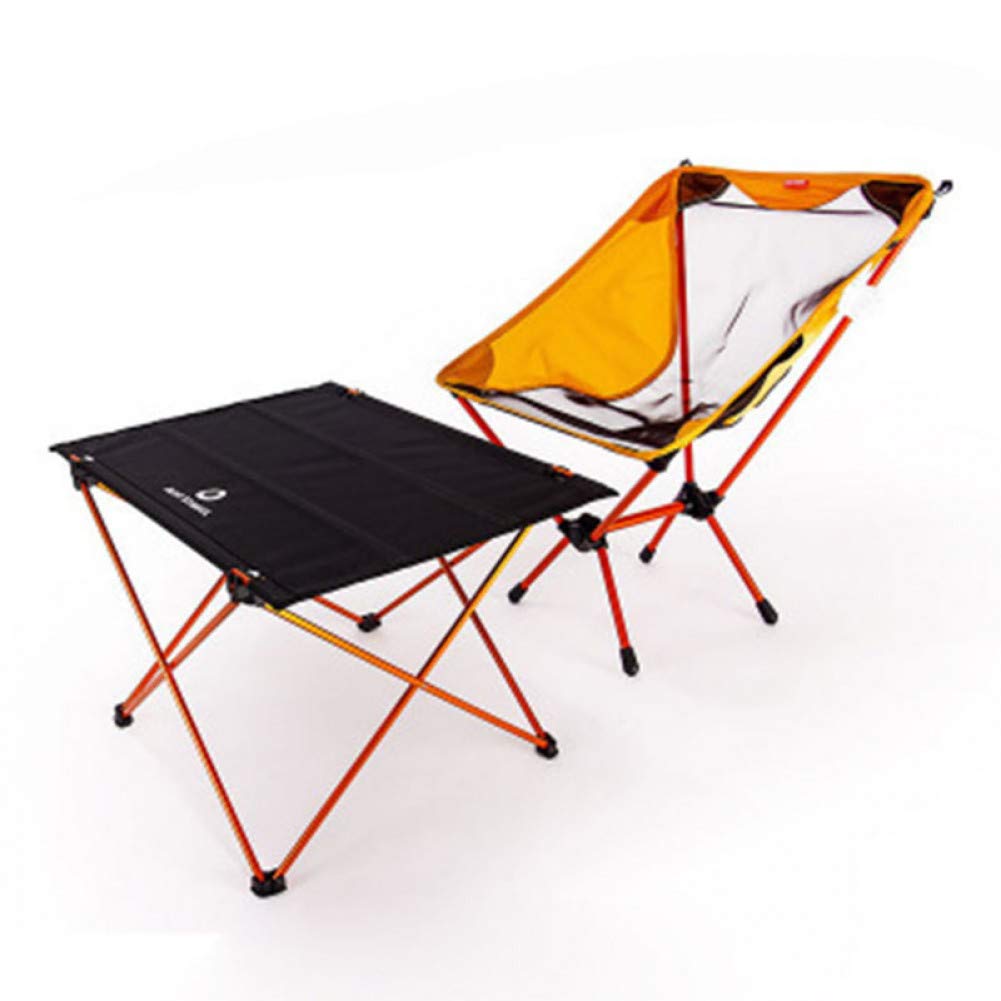 Jiaquhome Portable Foldable Aluminum Alloy Table and Chair Set - Lightweight Camping, Picnic, Travel & Outdoor Furniture for Backpacking, Beach, Tailgating and RV Trips