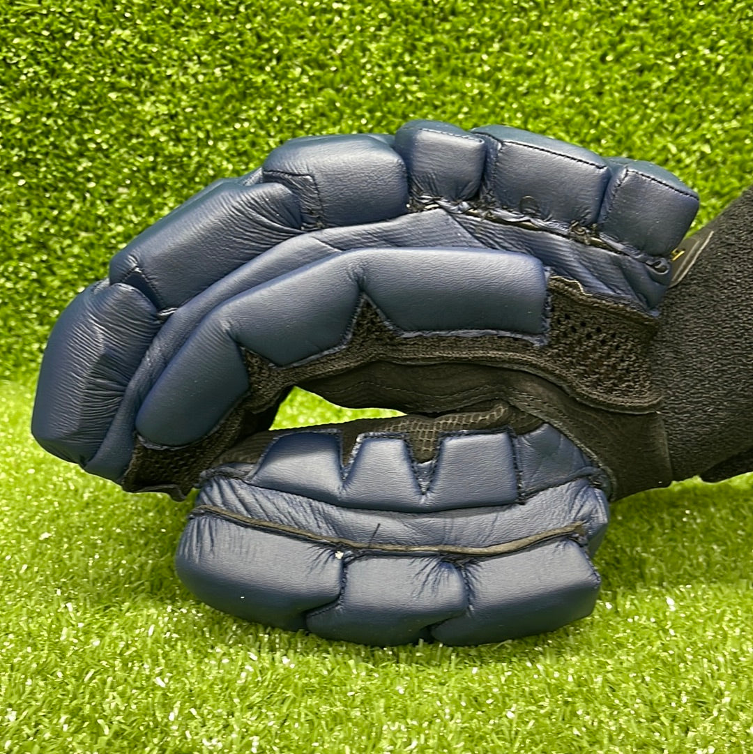 Raydn Players Pro Youth Cricket Batting Gloves with Pittard Leather - White, Navy Blue, Black - Perfect for Junior Cricket Matches & Training Sessions