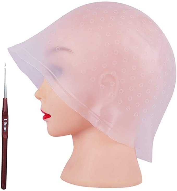 Professional Salon Silicone Highlighting Caps with Coloring Hook - Frosting & Hair Coloring Hat for Balayage, Ombre, Highlights - Perfect for Home & Salon Hair Styling