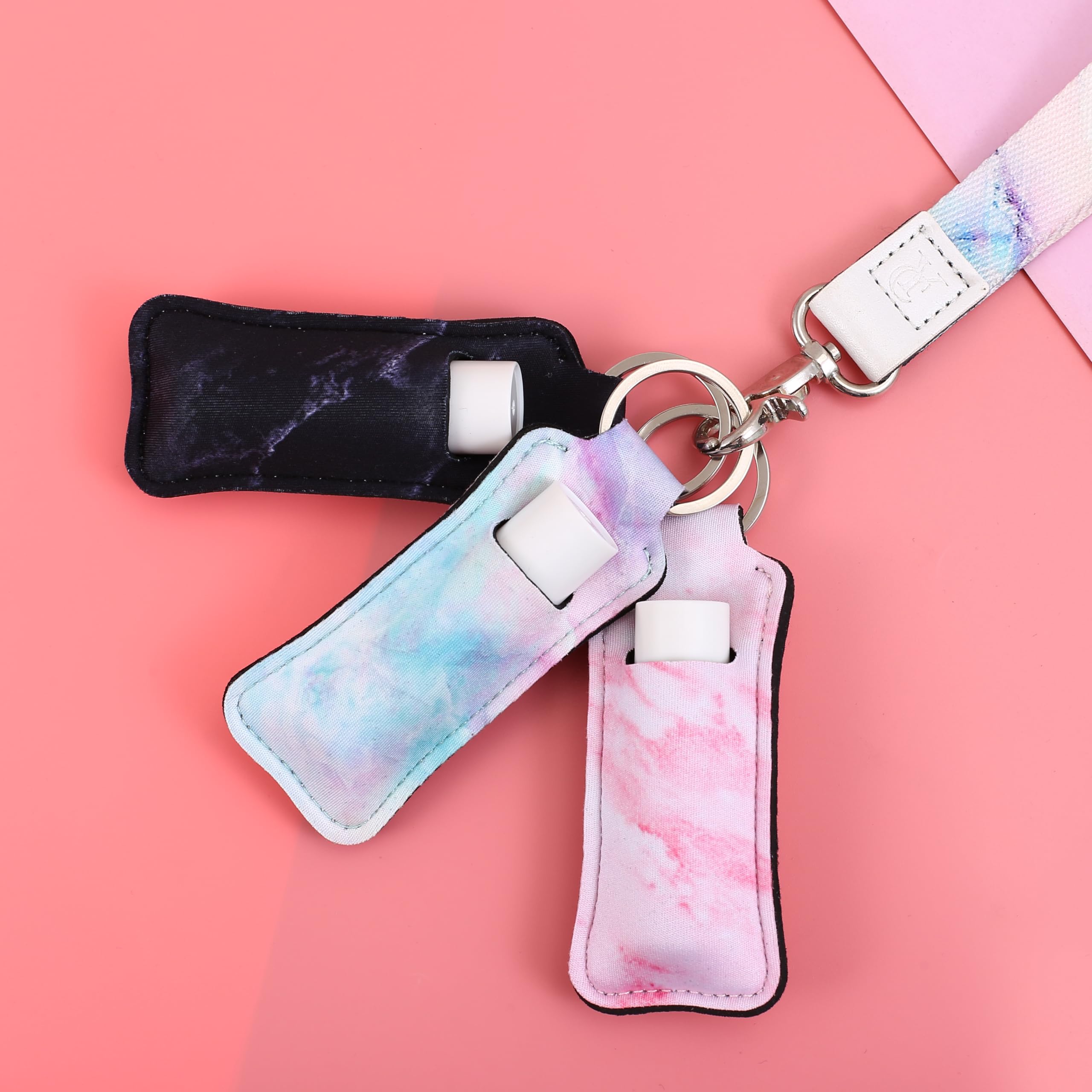 Cute COOKOOKY Lip Balm Keychain Holder with Clip - Portable Chapstick Holder for Keys, Purse & Backpack - Perfect for Outdoor Activities, Travel & Daily Use