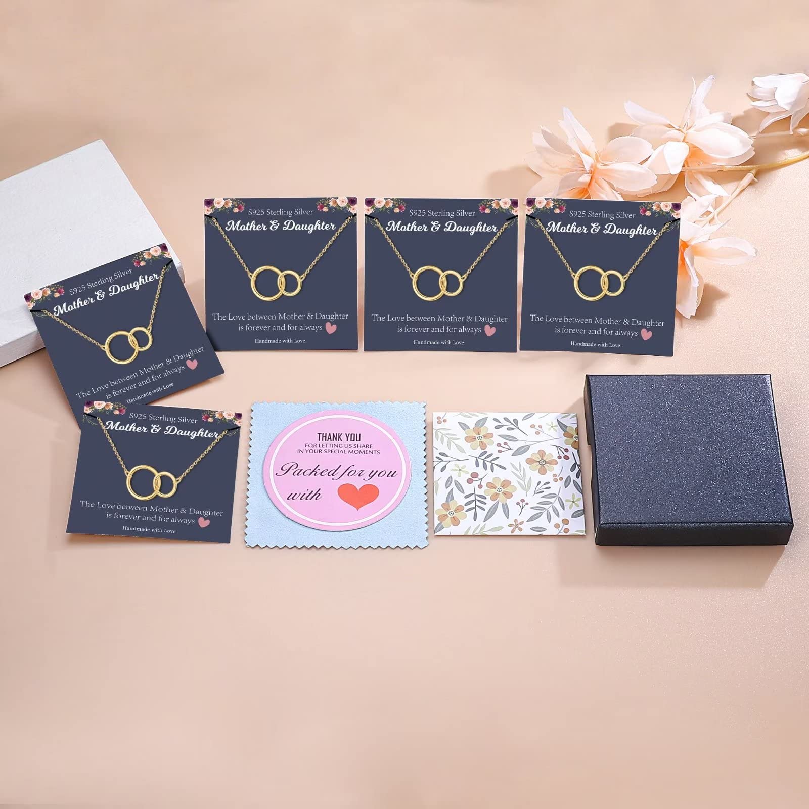 STORUP Mother Daughter Necklace Set - Circle Pendant Jewelry for Mom & Kids - Birthday Gifts for Women (2/3/4/5 Pieces) - Unique Keepsake for Mother's Day, Christmas & Special Occasions - Perfect for Family Bonding & Heartfelt Moments