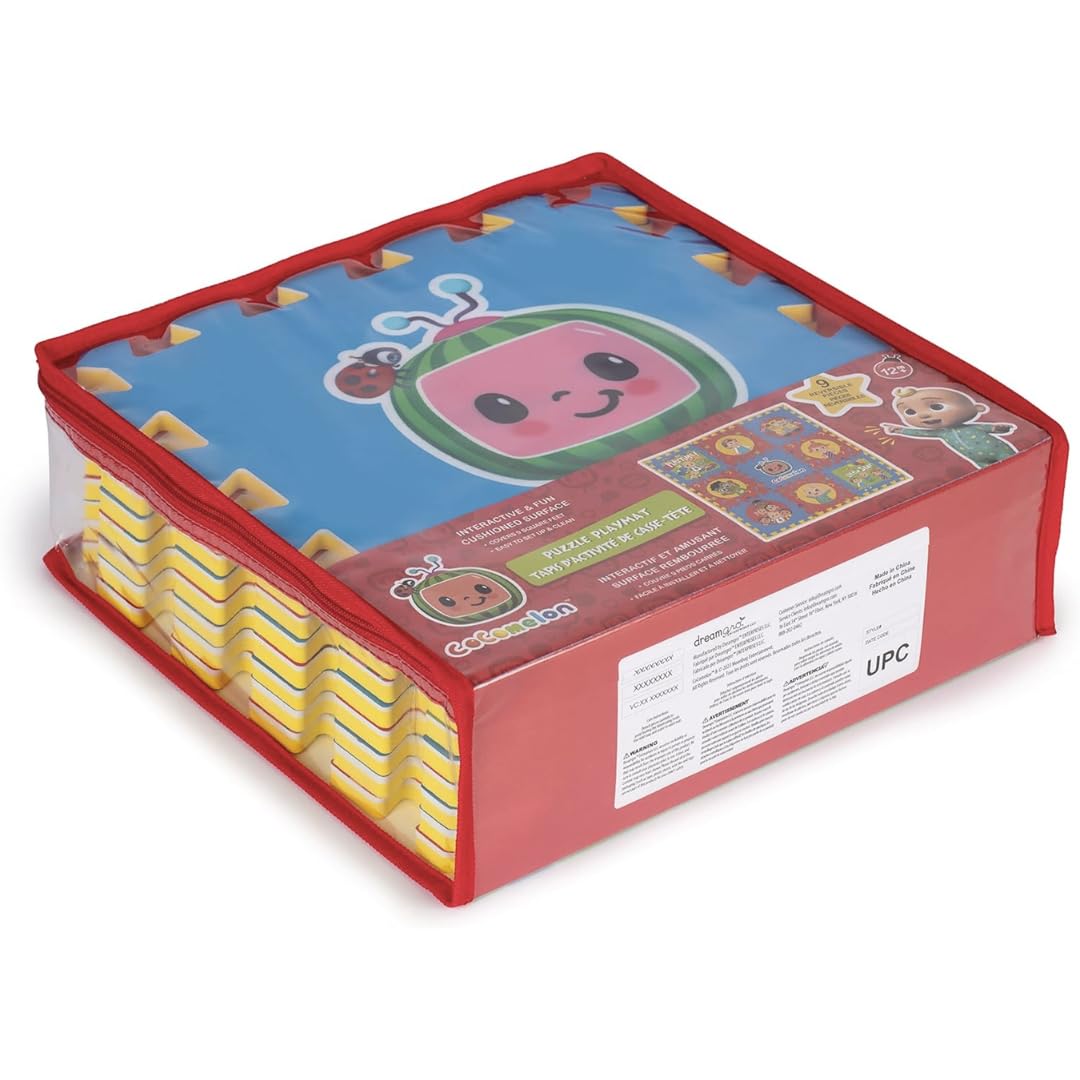 Cocomelon Puzzle Playmat for Kids - Large, Soft Foam Floor Tiles with ABC & Numbers - Educational Learning Toy for Toddlers & Preschoolers - Perfect for Playroom, Nursery & Daycare Activities
