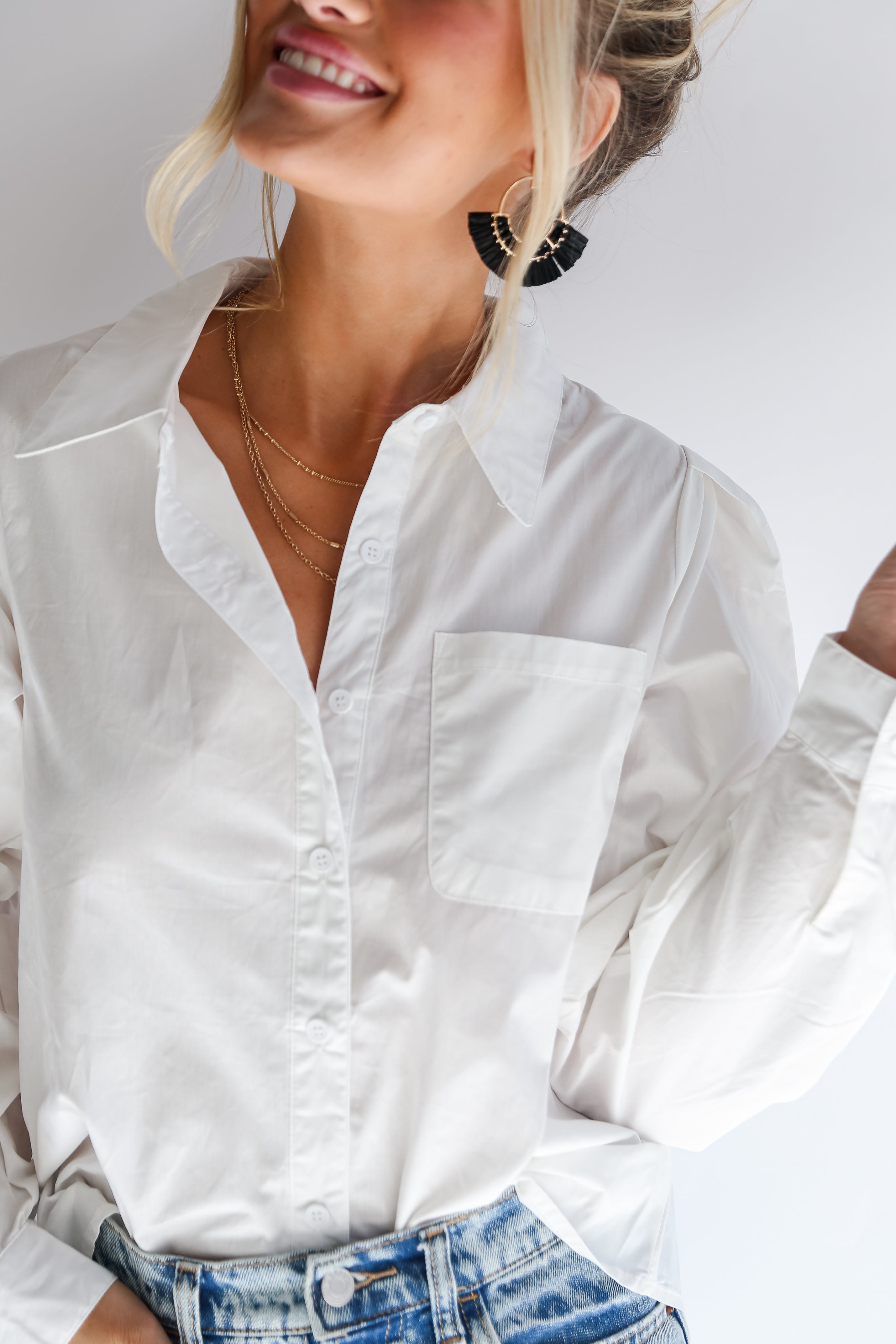 Essential Sophistication Button Up Blouse for Women - Elegant Office & Casual Wear - Final Sale Doorbuster Deal