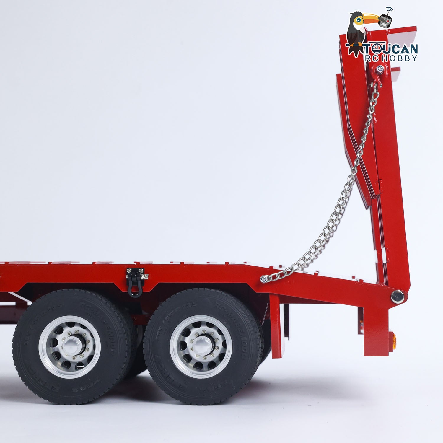 1/14 Scale RC Tractor Truck Metal 4-Axle Full Trailer with Electric Tailgate - Remote Control Car Simulation for Hobbyists & DIY Enthusiasts | Perfect for Off-Road Adventures & Model Truck Competitions