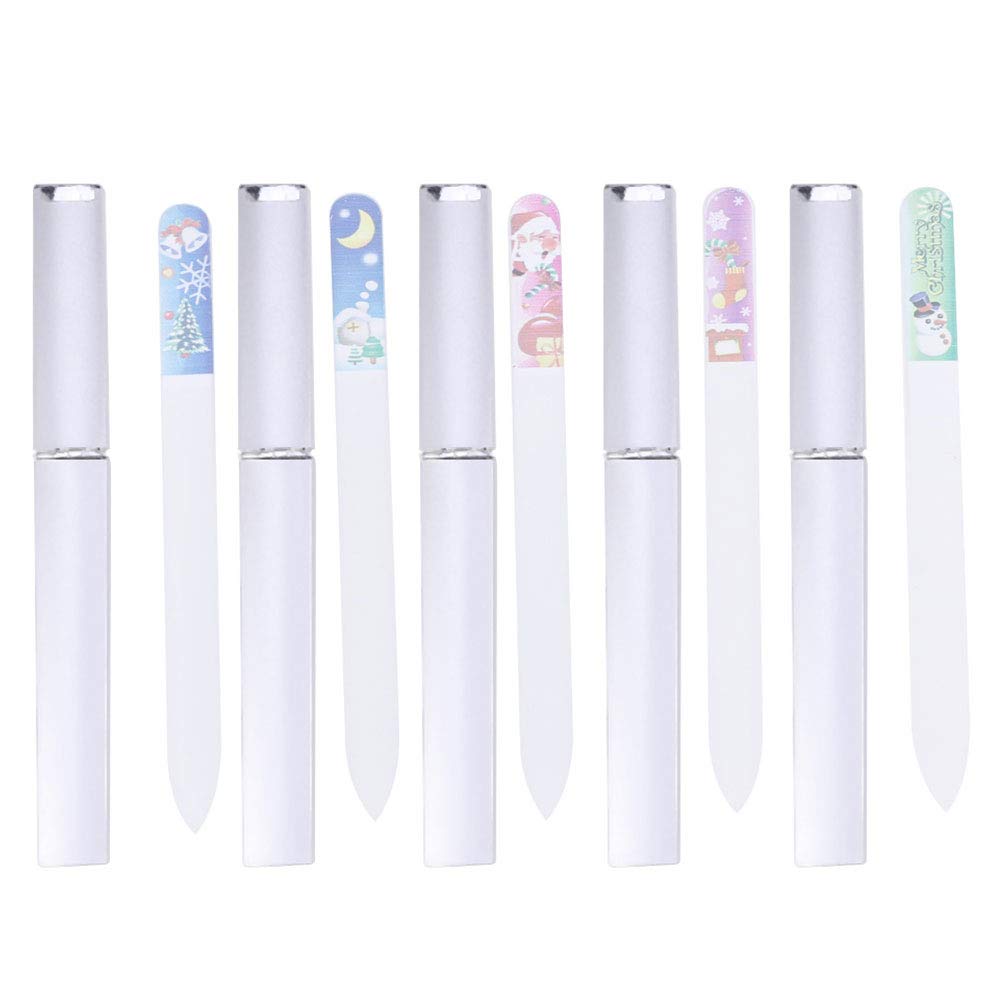 10-Pack Professional Glass Nail Files - Emery Board & Stained Glass Nail Shining File for Natural Nails Care - Perfect Manicure/Pedicure Tools Set - Great Gift for Christmas, Birthday & DIY Nail Salon Use