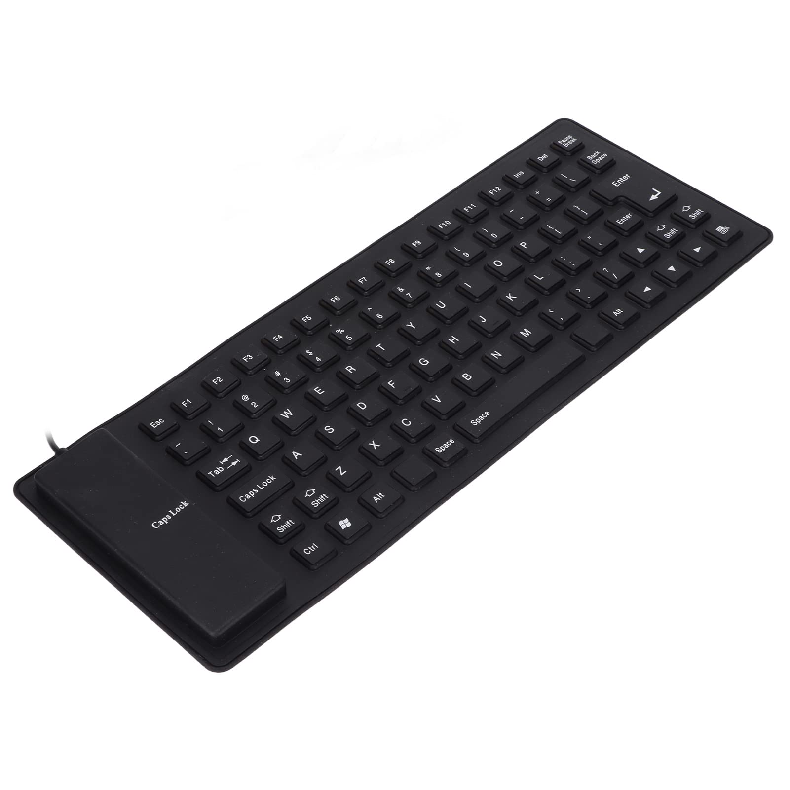 Foldable Silicone Keyboard - USB Wired Waterproof & Dustproof - 85 Keys Rollup Design for Laptop, PC, Notebook - Portable & Lightweight (Black) - Ideal for Travel, Office, Outdoor & Waterproof Environments