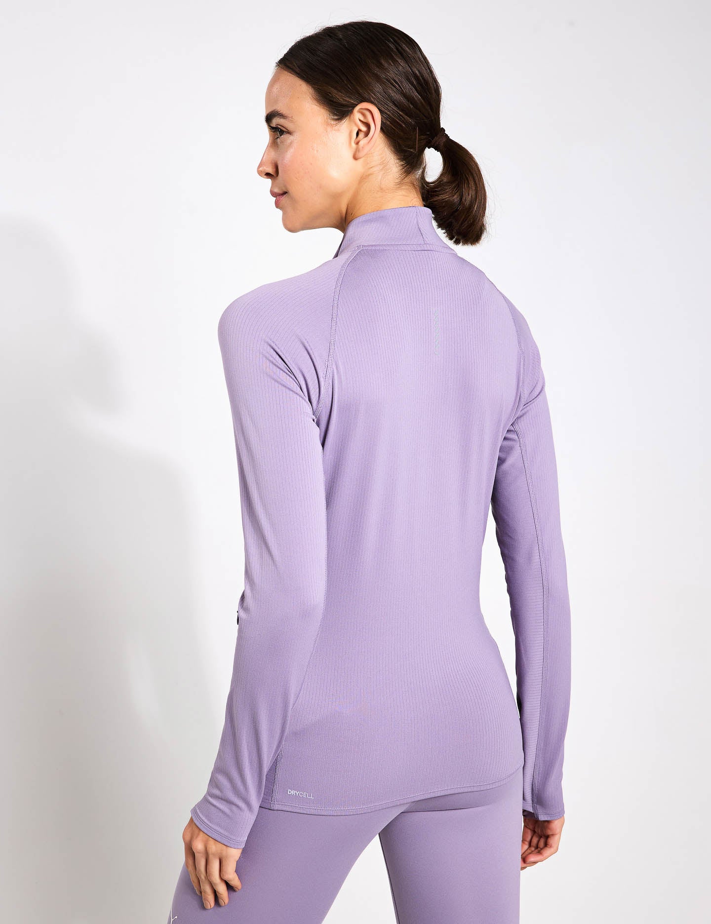 Run For Her Ribbed Full Zip Jacket - Women's Lightweight Athletic Hoodie in Pale Plum - Perfect for Running, Gym & Outdoor Activities