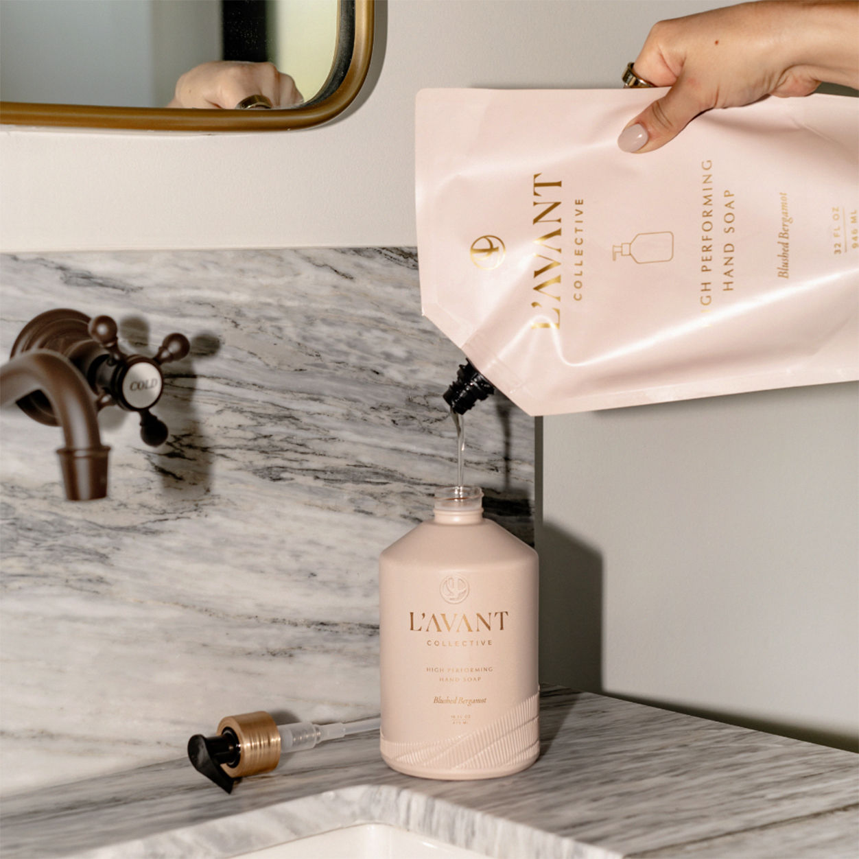 Premium Hand Soap Refill - Blushed Bergamot Scent | Gentle & Effective for Daily Hand Washing | Perfect for Home, Office & Public Restrooms
