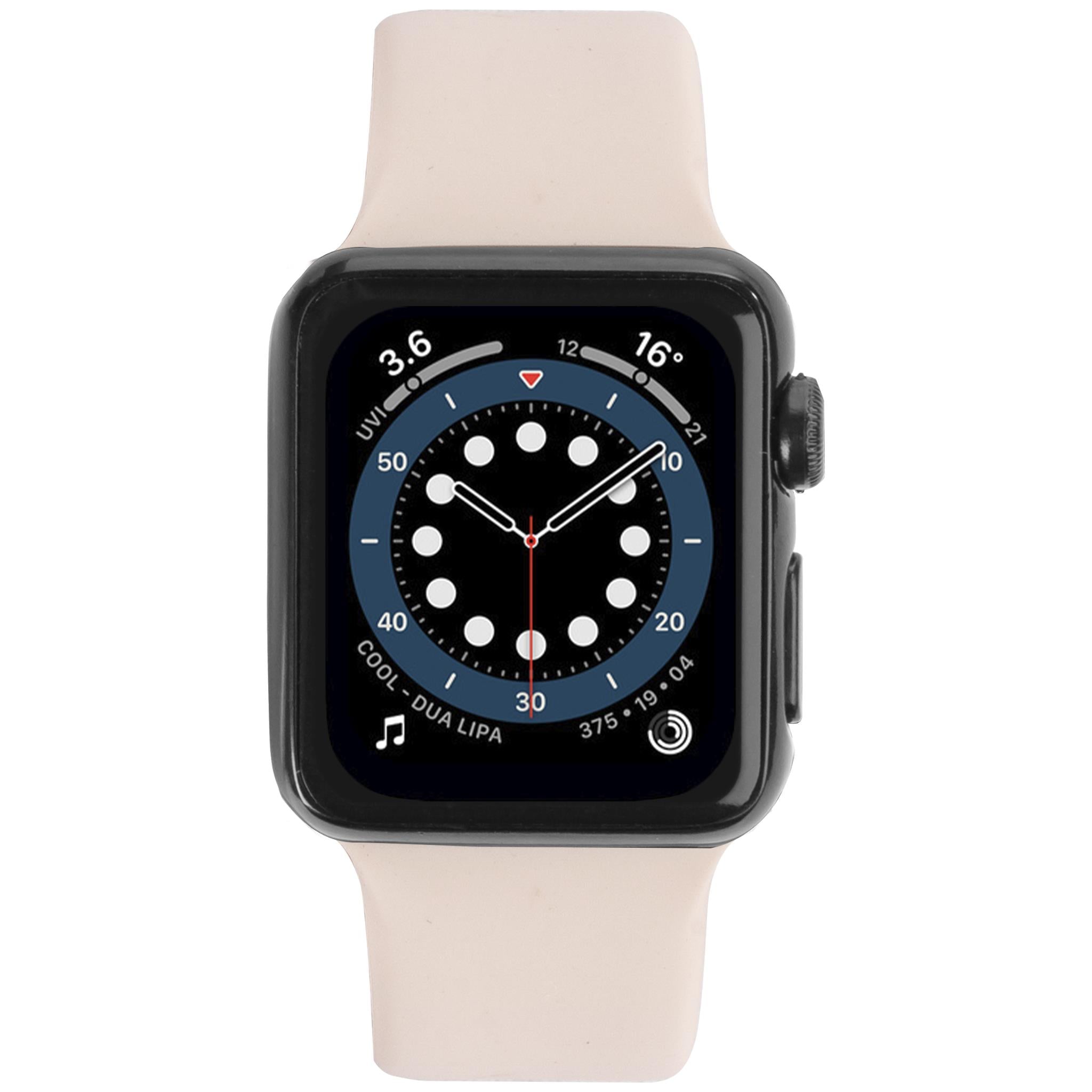3sixT Soft Silicone Replacement Band for Apple Watch Series 1-8 (38mm/40mm) - Comfortable Pink Sport Strap for Women & Men | Perfect for Workouts, Running & Daily Wear