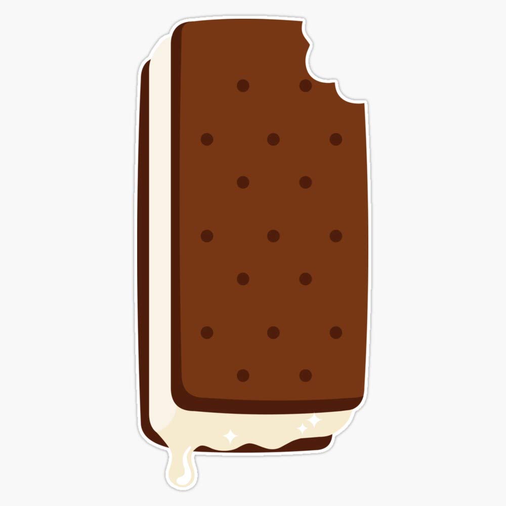 Vanilla Ice Cream Sandwich Vinyl Bumper Sticker - 5
