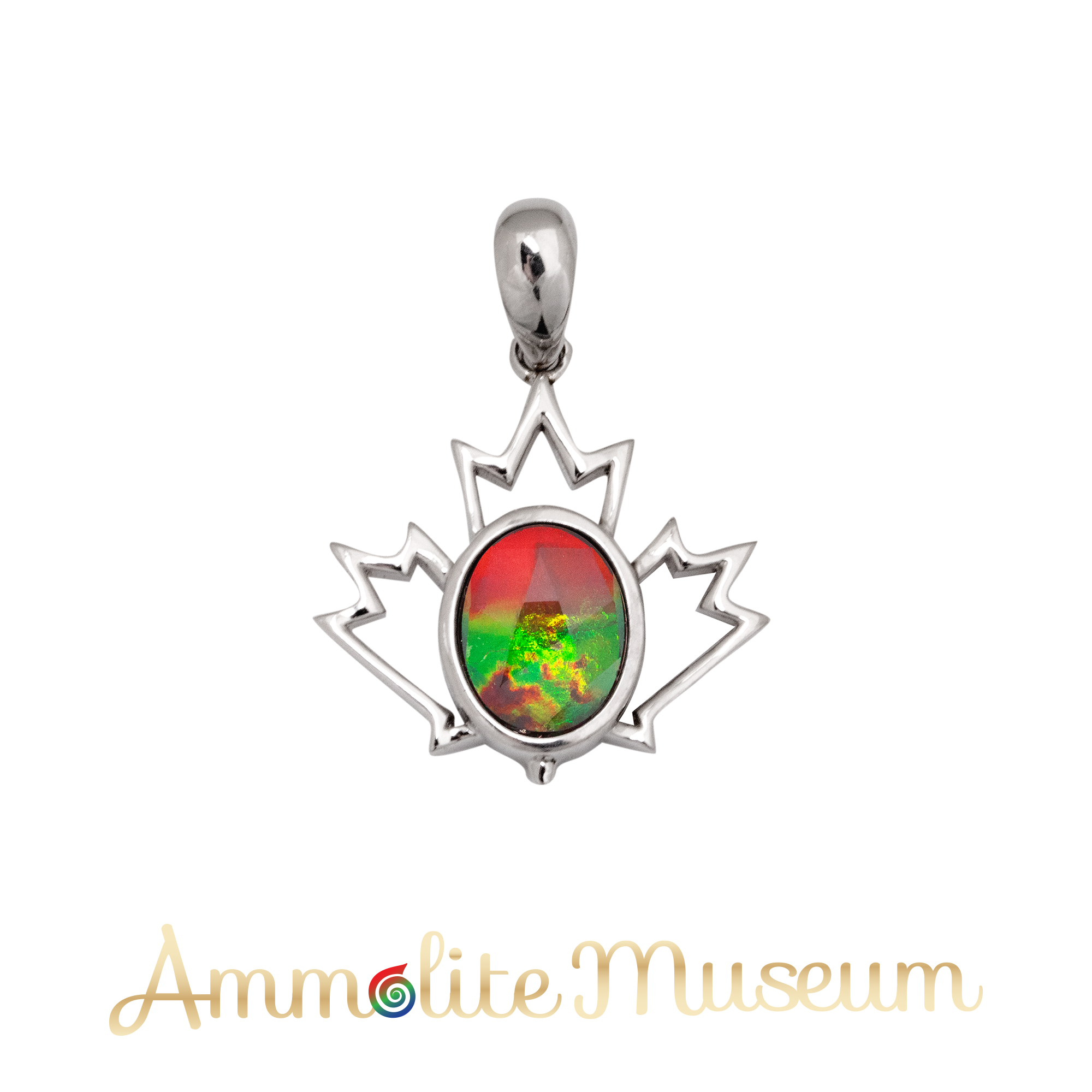 Authentic Canadian Ammolite Pendant in Sterling Silver – Elegant Jewelry for Women, Gift for Her, Birthday & Anniversary Present