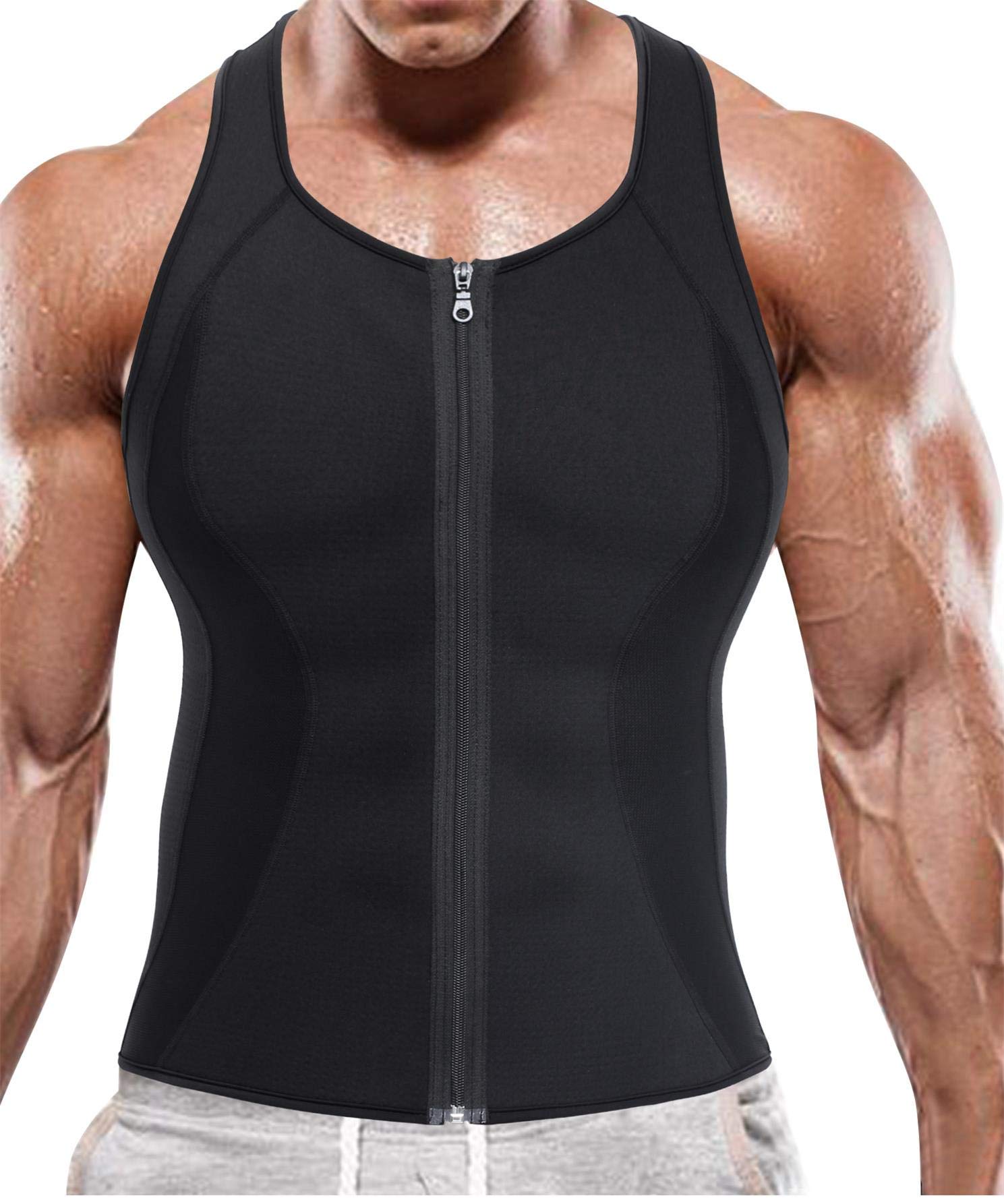 BRABIC Men's Sauna Sweat Vest Tank Top - Weight Loss Waist Trainer Shirt for Workout & Gym | Slimming Fitness Apparel for Men | Perfect for Sauna Sessions, Running & Home Exercise
