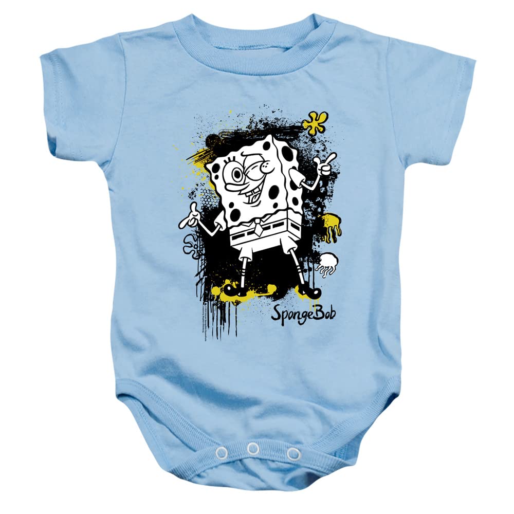 LOGOVISION Spongebob Ink Splatter Unisex Baby Bodysuit - Soft Cotton Infant Snap Onesie for Newborns & Toddlers - Perfect for Playtime, Daycare & Family Photos