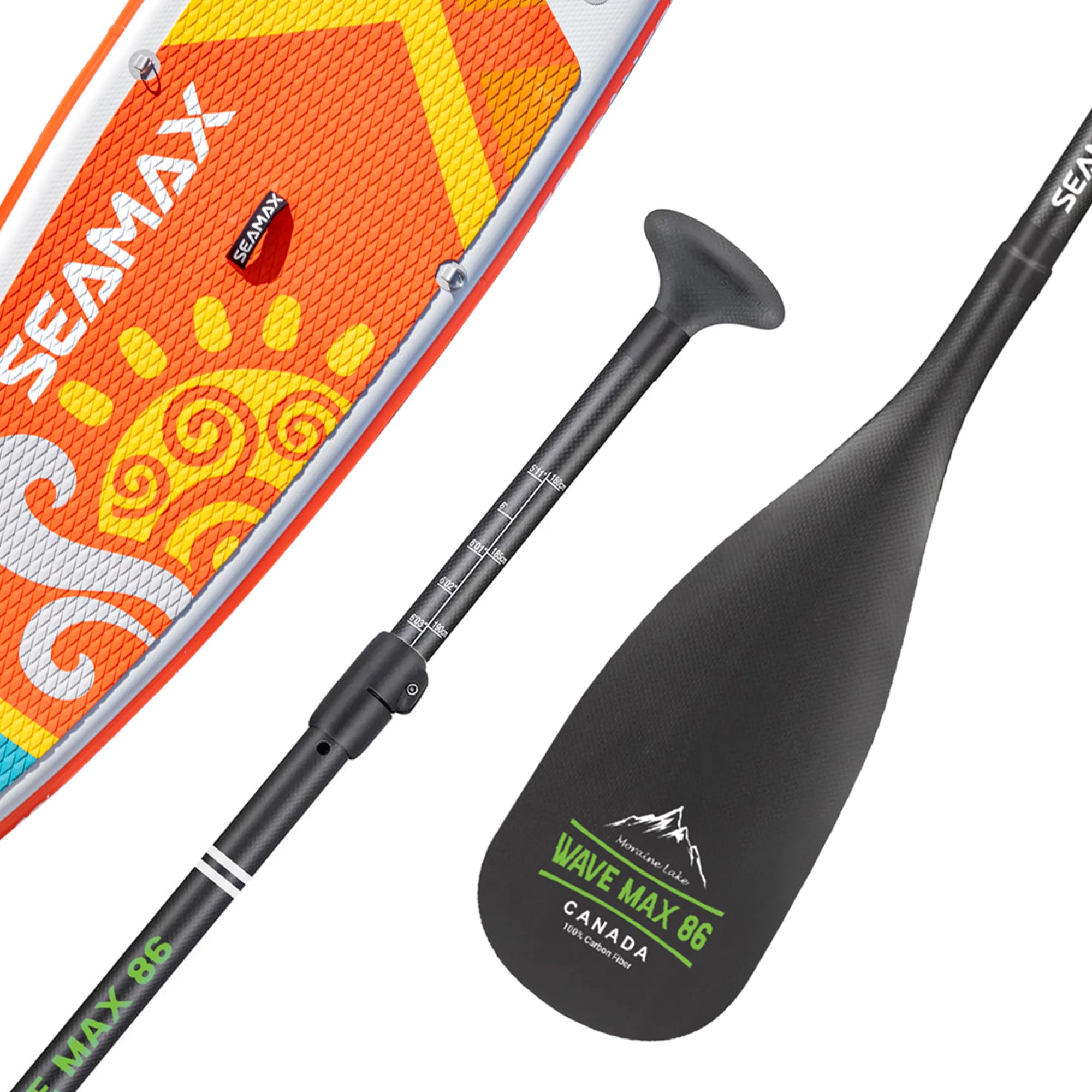 Seamax Carbon Fiber Adjustable SUP Paddle 65-85 Inches - Lightweight & Durable Stand Up Paddle Board Oar for Kayaking, Surfing & Outdoor Water Sports