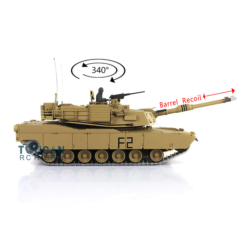 2.4GHz Henglong 1/16 Scale 7.0 USA M1A2 Abrams RTR RC Tank with Barrel Recoil, Infrared Combat System & BB Shooting Unit - Realistic Military Model 3918 for Adults & Kids Battle Games, Collectors Display and Outdoor Play