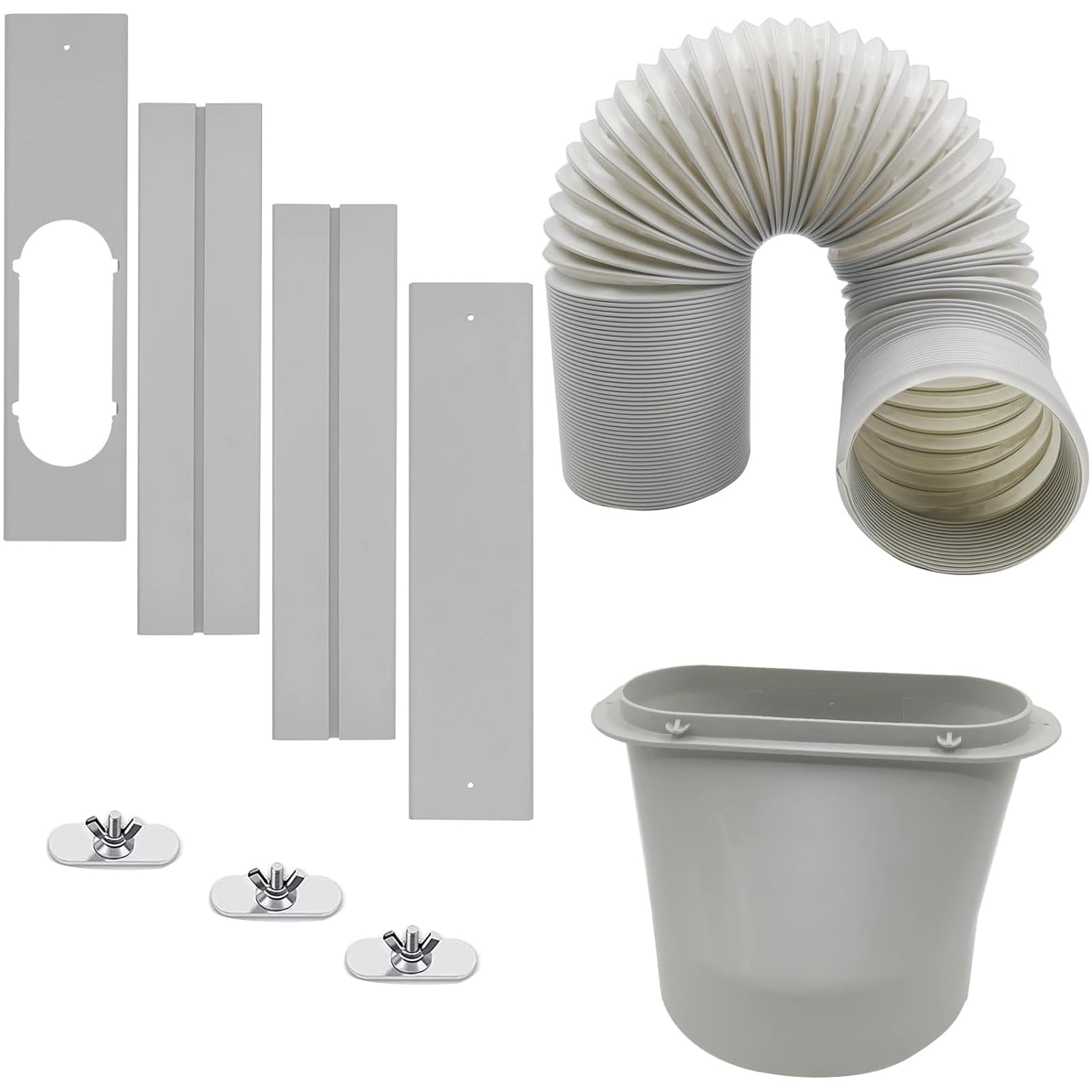 Universal Portable Air Conditioner Window Vent Kit - 5.9” Diameter Exhaust Hose, Adjustable Sliding Panel (59 Inch Length) for Horizontal & Vertical Windows | Perfect for Bedrooms, Living Rooms & Home Offices