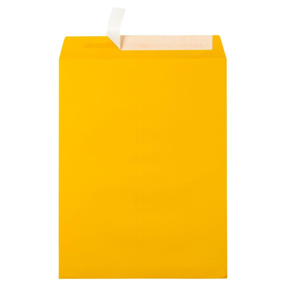 LUXPaper 10 x 13 Open End Envelopes | Self Seal Peel & Press Envelopes | Sunflower Yellow | 80lb. Text Weight | Pack of 1,000 | Perfect for Business Mail, Wedding Invitations & Office Correspondence