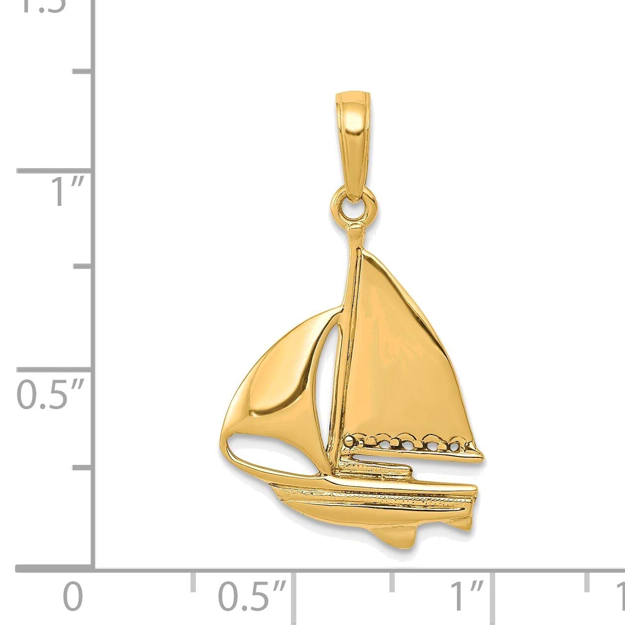 14K Yellow Gold Sailboat Pendant Jewelry for Nautical Lovers