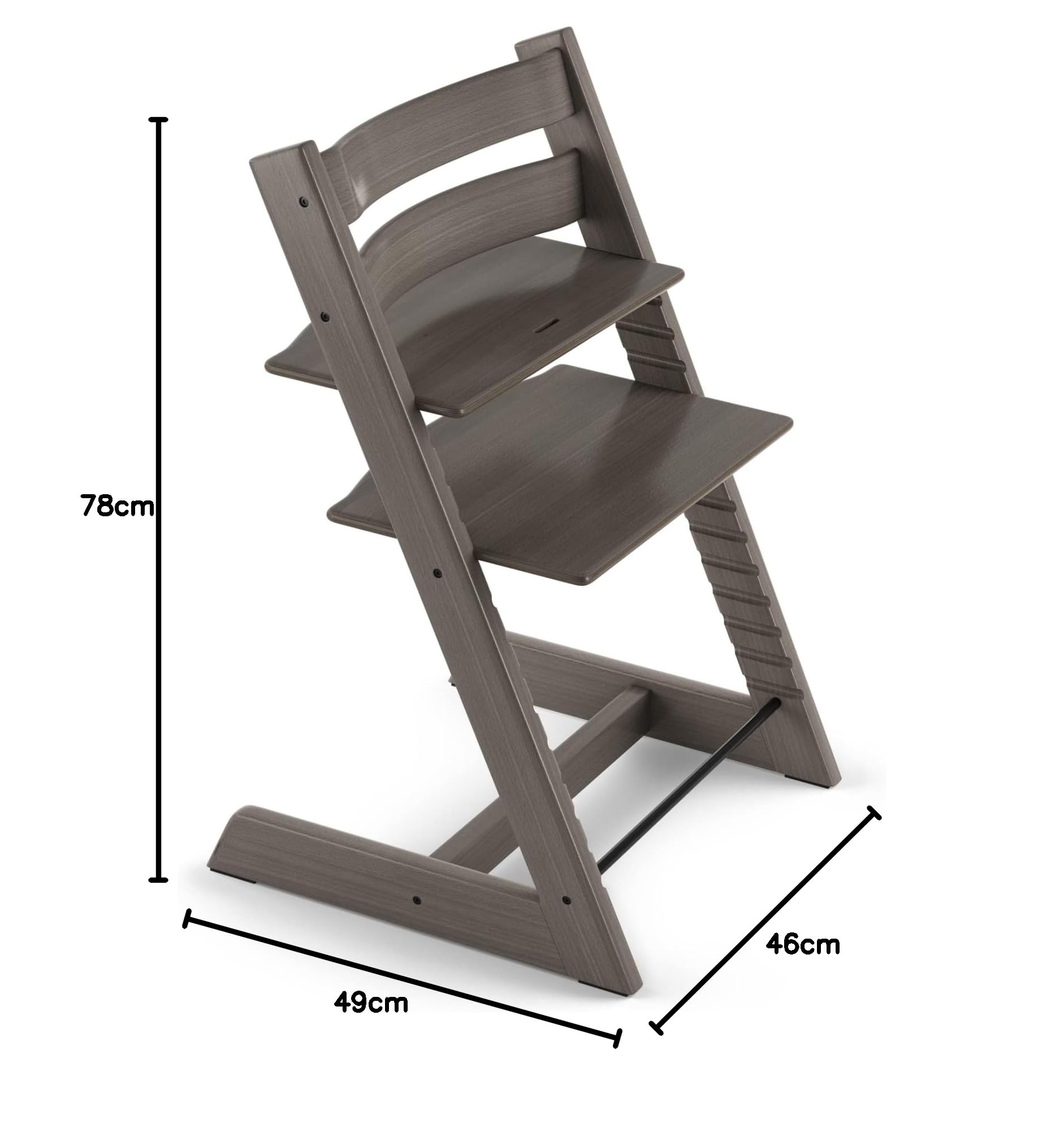 Stokke Tripp Trapp Adjustable High Chair - Convertible Baby to Adult Chair in Hazy Grey - Ergonomic & Comfortable Design for Toddlers, Kids & Grownups - Perfect for Dining, Feeding & Learning Activities
