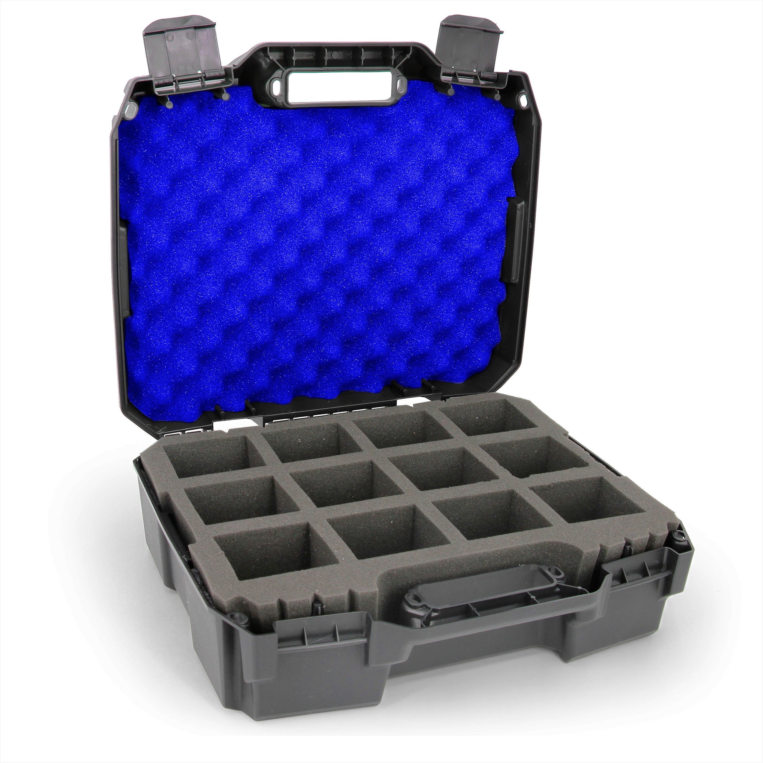 CASEMATIX Toploader Card Storage Case - Holds 450 Toploaders or 100 One Touch Holders, 12-Compartment Trading Card Organizer Box for Collectors | Perfect for Sports Cards, Pokemon & MTG Storage
