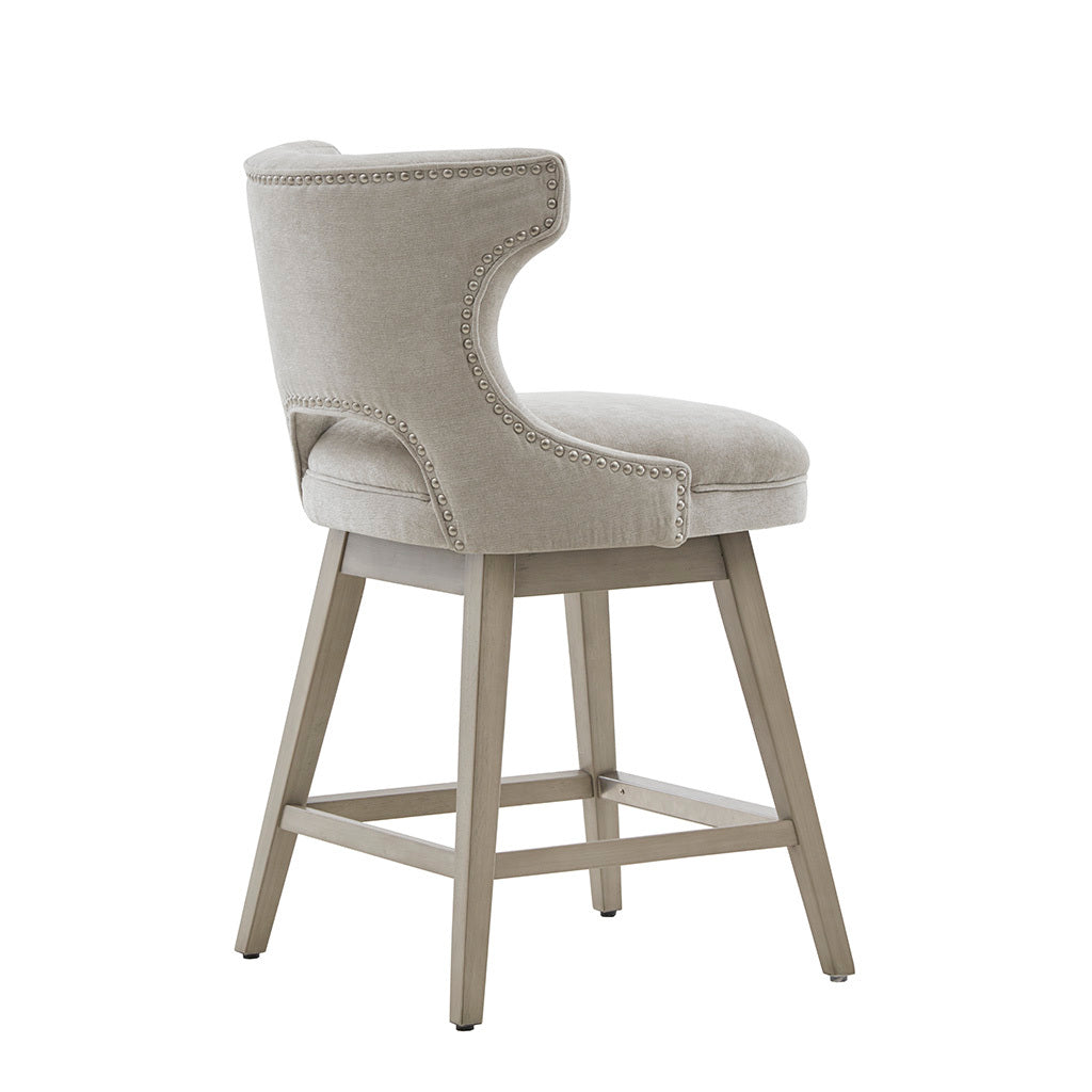 DTY Indoor Living Swivel Counter Stool - Adjustable Height Bar Stool with Padded Seat for Kitchen Island, Breakfast Nook & Home Bar - Comfortable Modern Dining Chair for Small Spaces