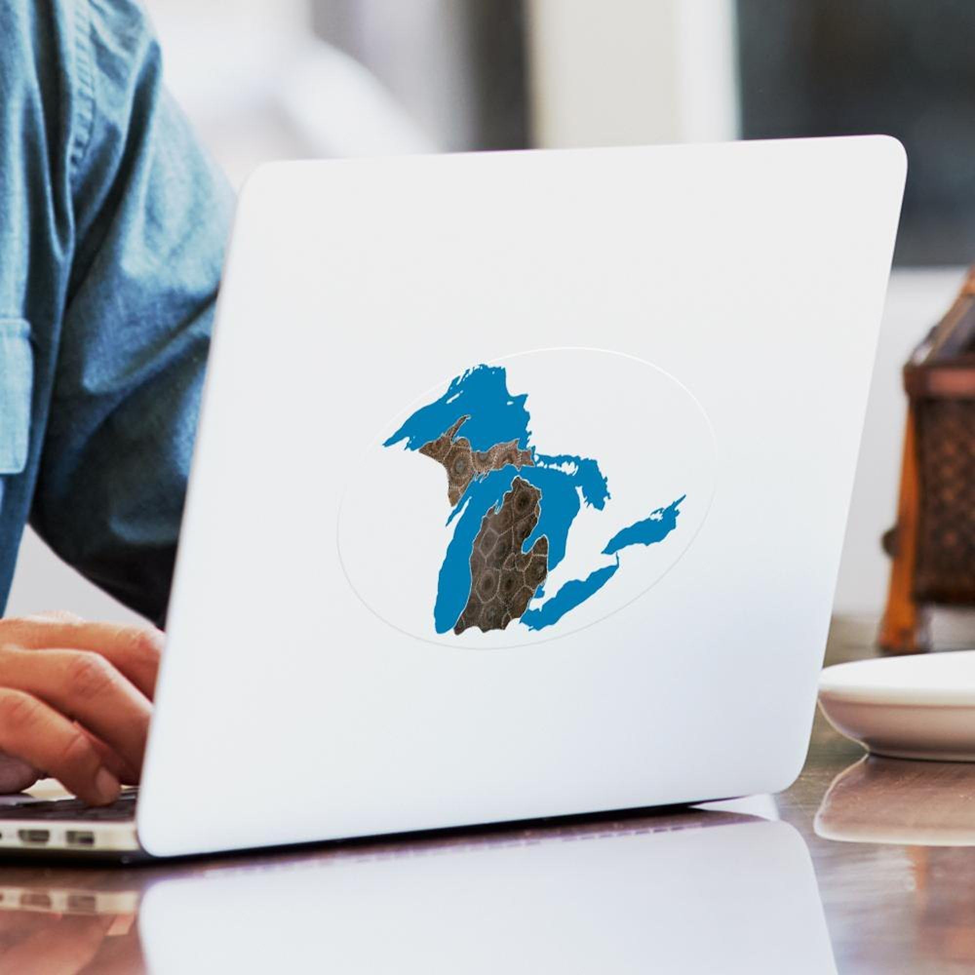Petoskey Stone Oval Car Bumper Sticker - Great Lakes Michigan Souvenir Decal for Cars, Laptops, Water Bottles | Perfect for Travel Enthusiasts & Nature Lovers