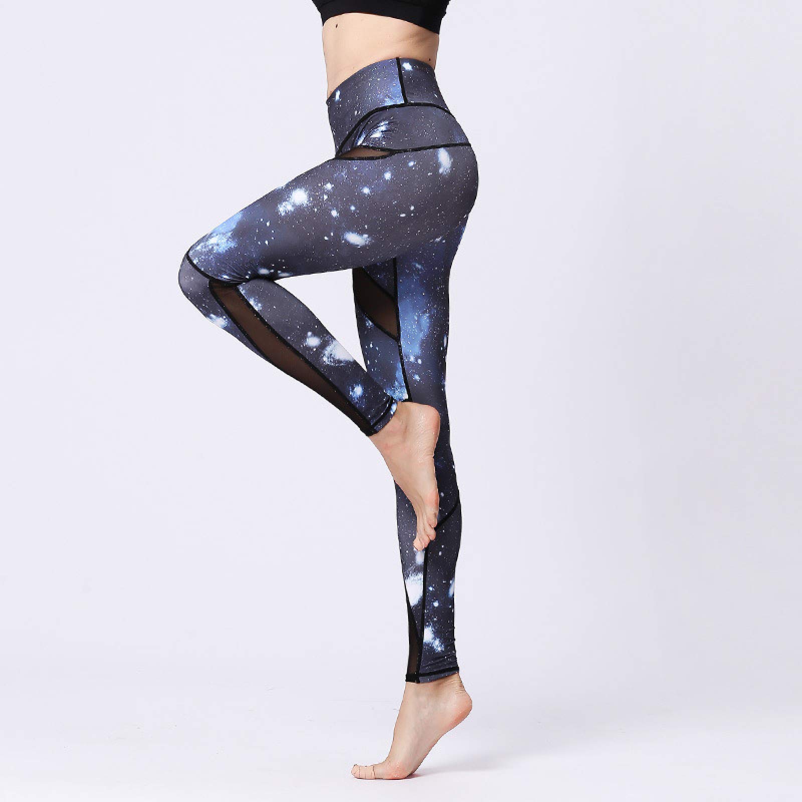 ZKHD Women's High Waist Tummy Control Yoga Pants - Printed Stretch Gym Leggings for Fitness & Fashion (White, Small) - Perfect for Yoga, Workouts & Casual Wear