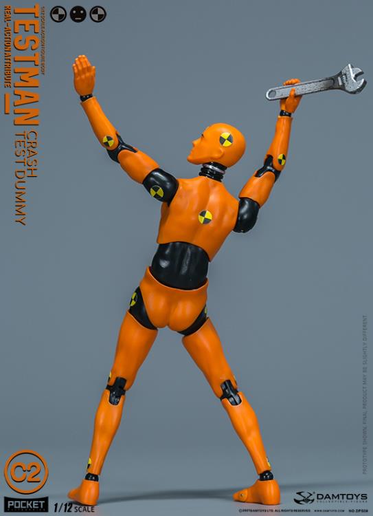 1/12 Scale Crash Test Dummy Action Figure - Highly Articulated Hard Testman Collectible Model by Damtoys | Perfect for Toy Photography, Diorama Displays & STEM Education Scenes