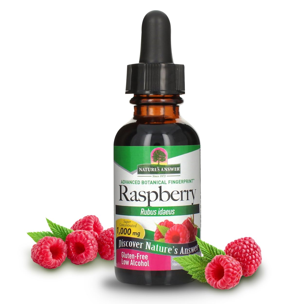 Organic Raspberry Leaf Extract by Nature's Answer - 1 fl oz | Non-GMO, Kosher Certified & Gluten Free | Supports Women's Health & Digestive Comfort | Perfect for Herbal Teas, Tinctures & Natural Wellness Routines