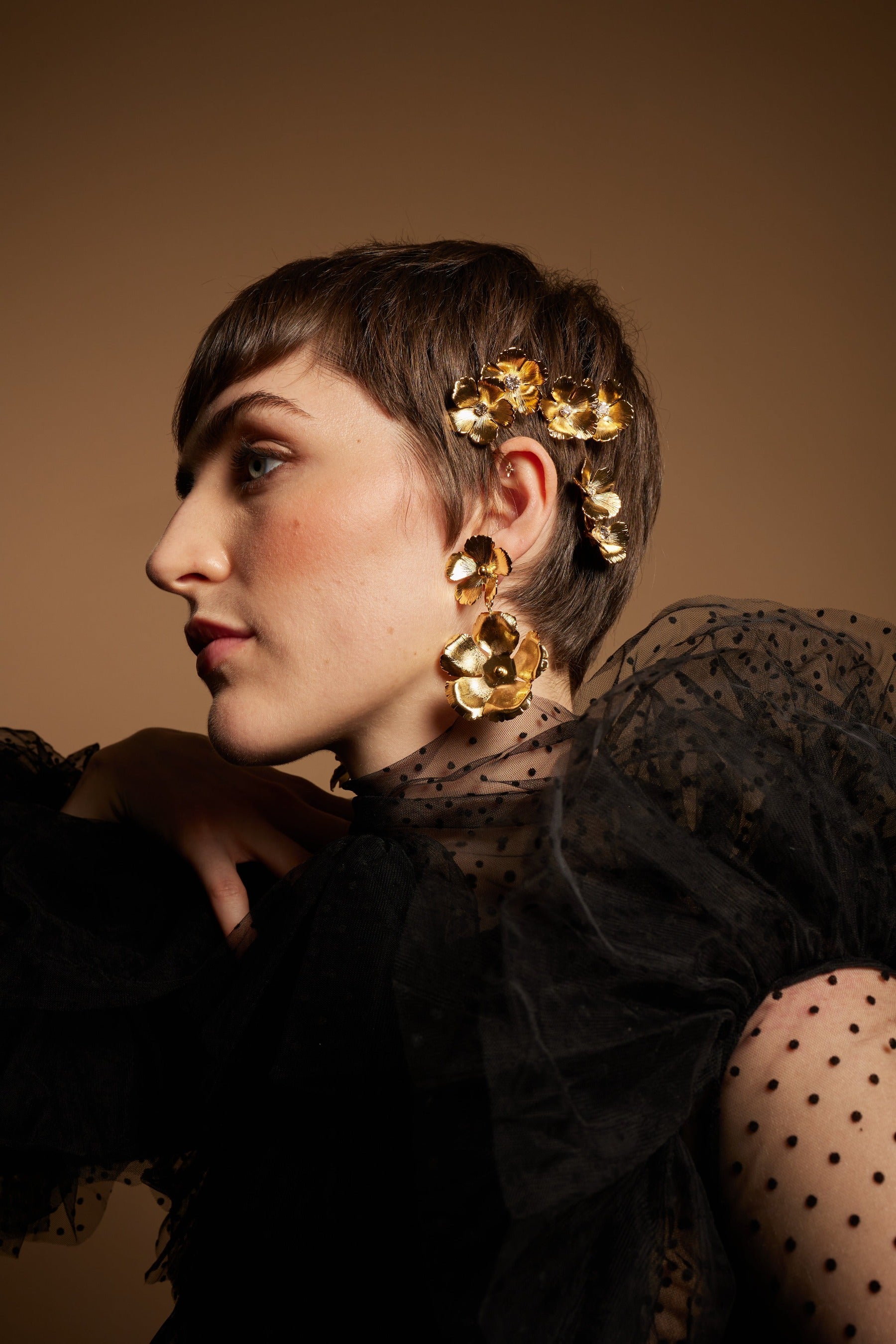 Eden Floral Earrings for Women - Elegant Handmade Flower Dangle Earrings - Perfect for Weddings, Parties & Everyday Wear